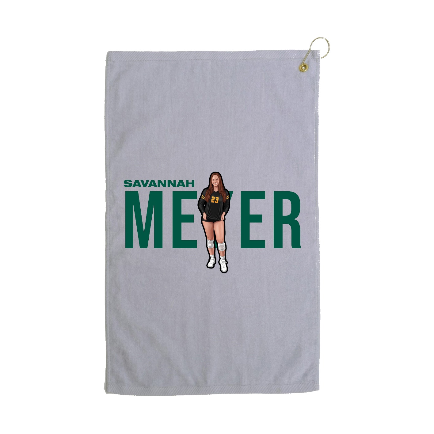 Golf Towel — Player Name in Grey