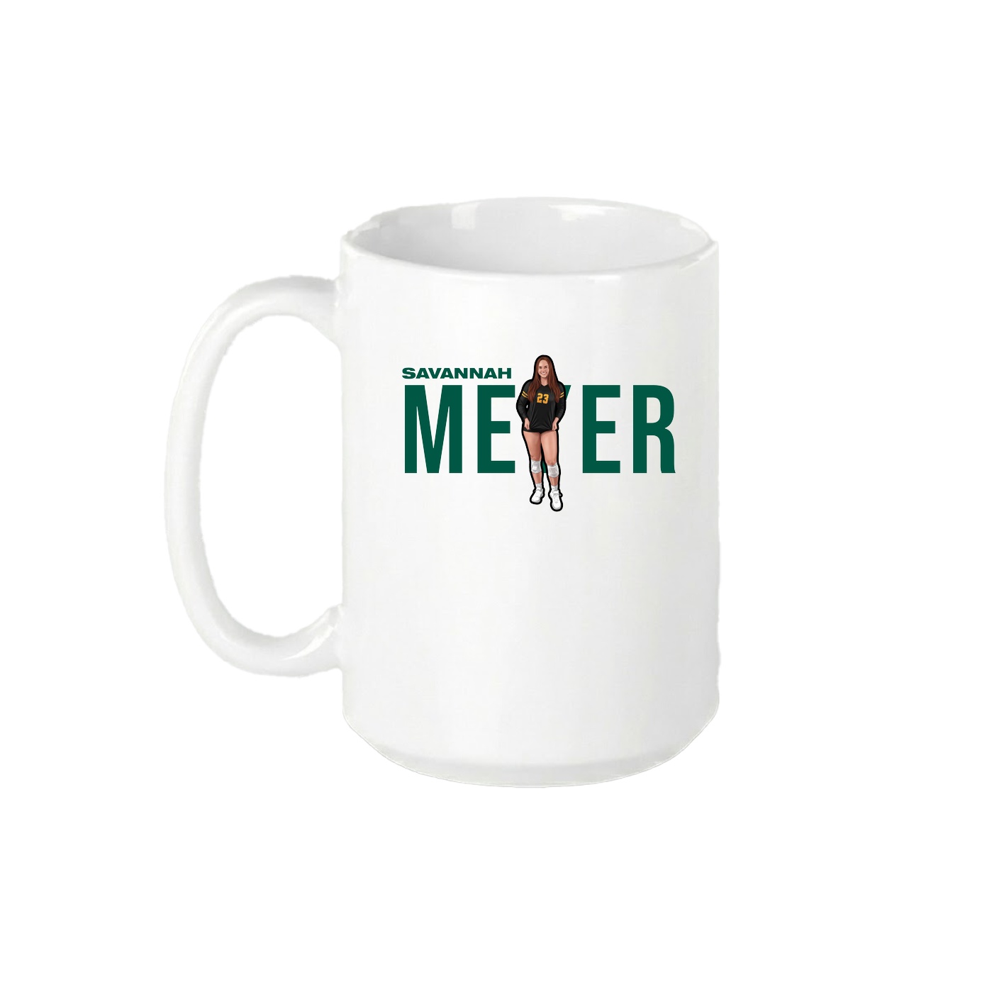 15oz Coffee Mug — Player Name in White