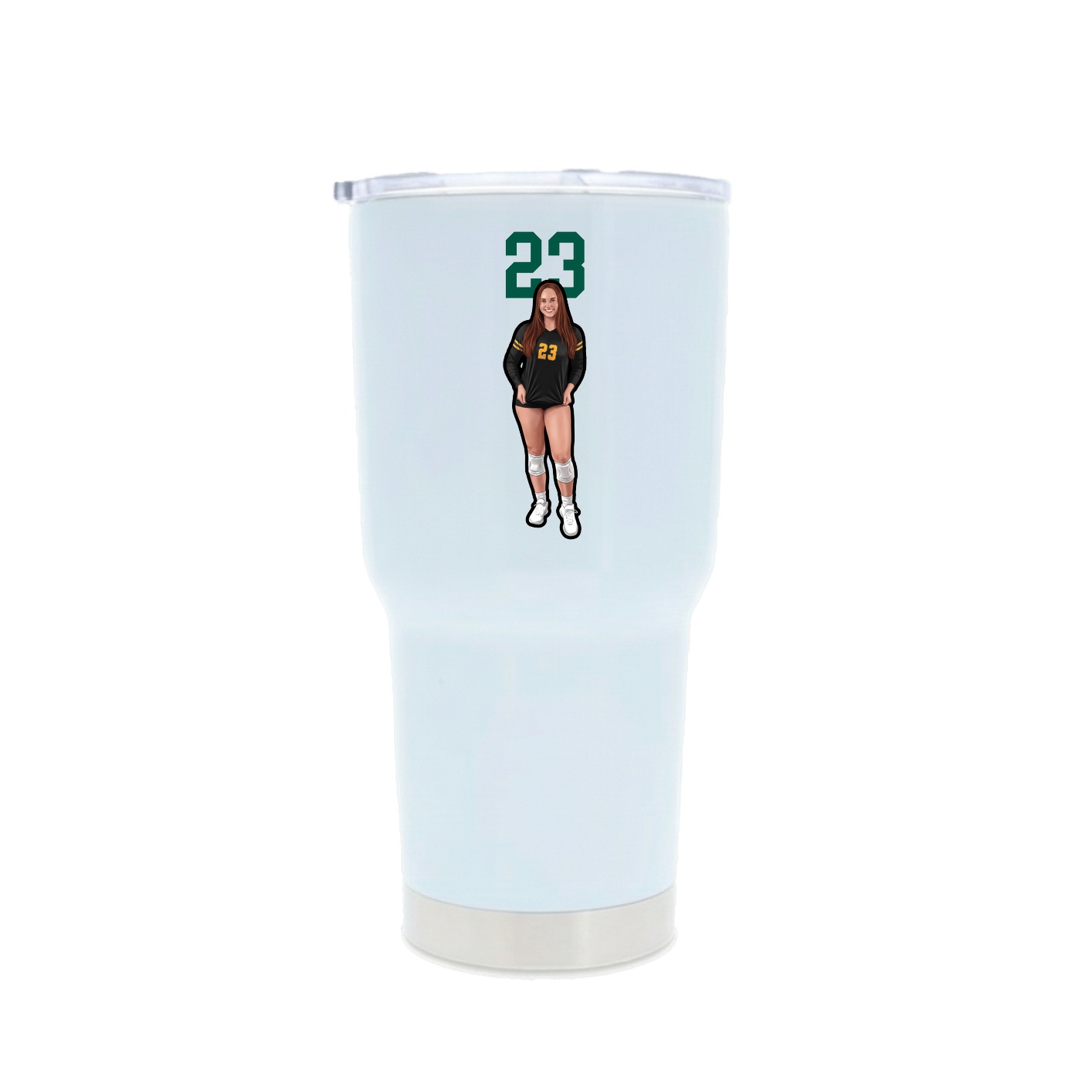 30oz Stainless Steel Tumbler — Number Top in White