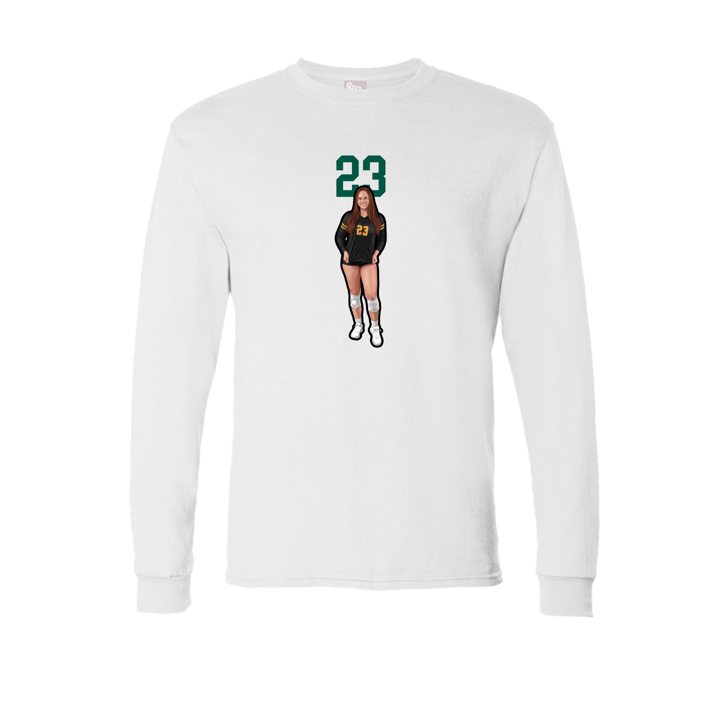Long Sleeve Tee — Number Top in White