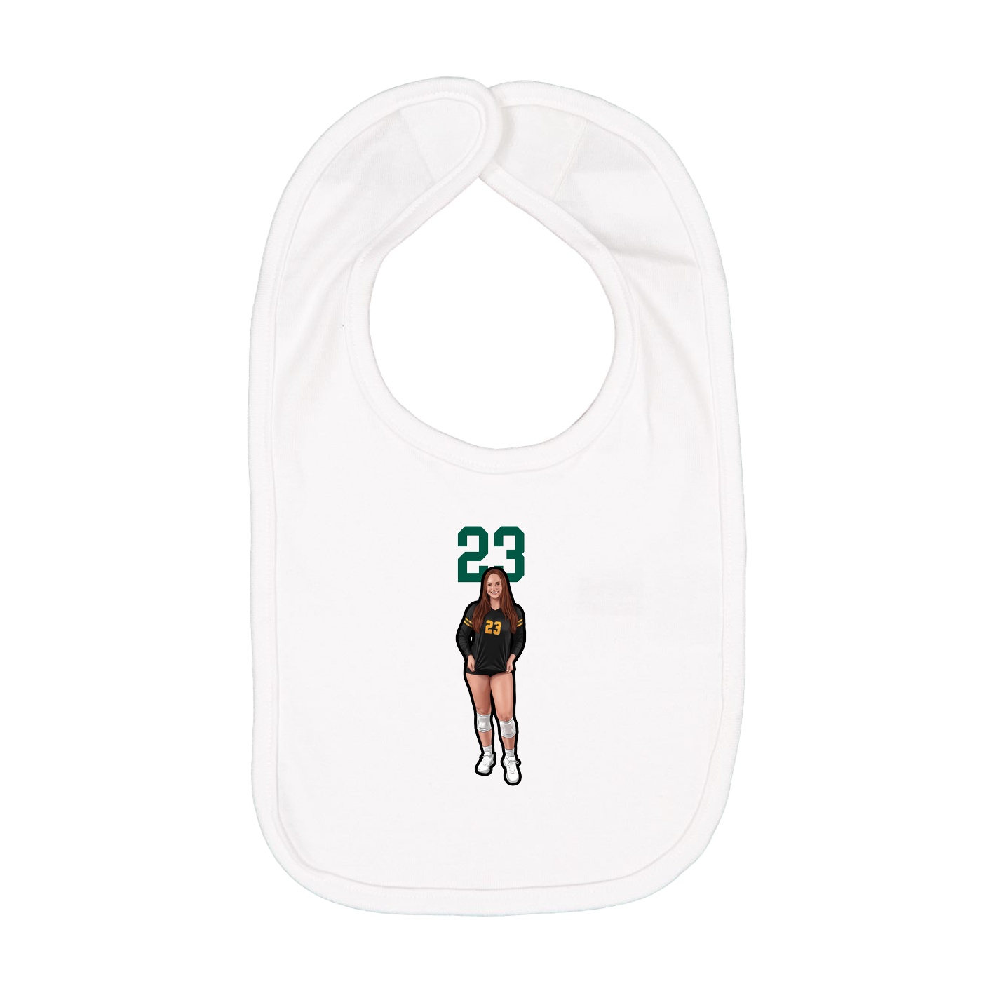 Infant Bib — Number Top in White