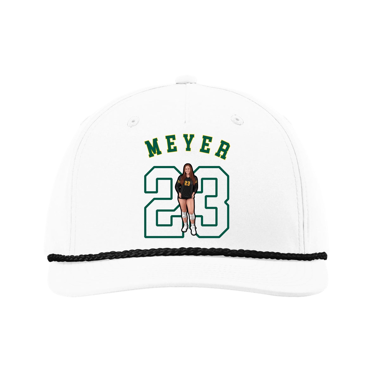 Five-Panel Classic Rope Cap — Shirsey Arch in White