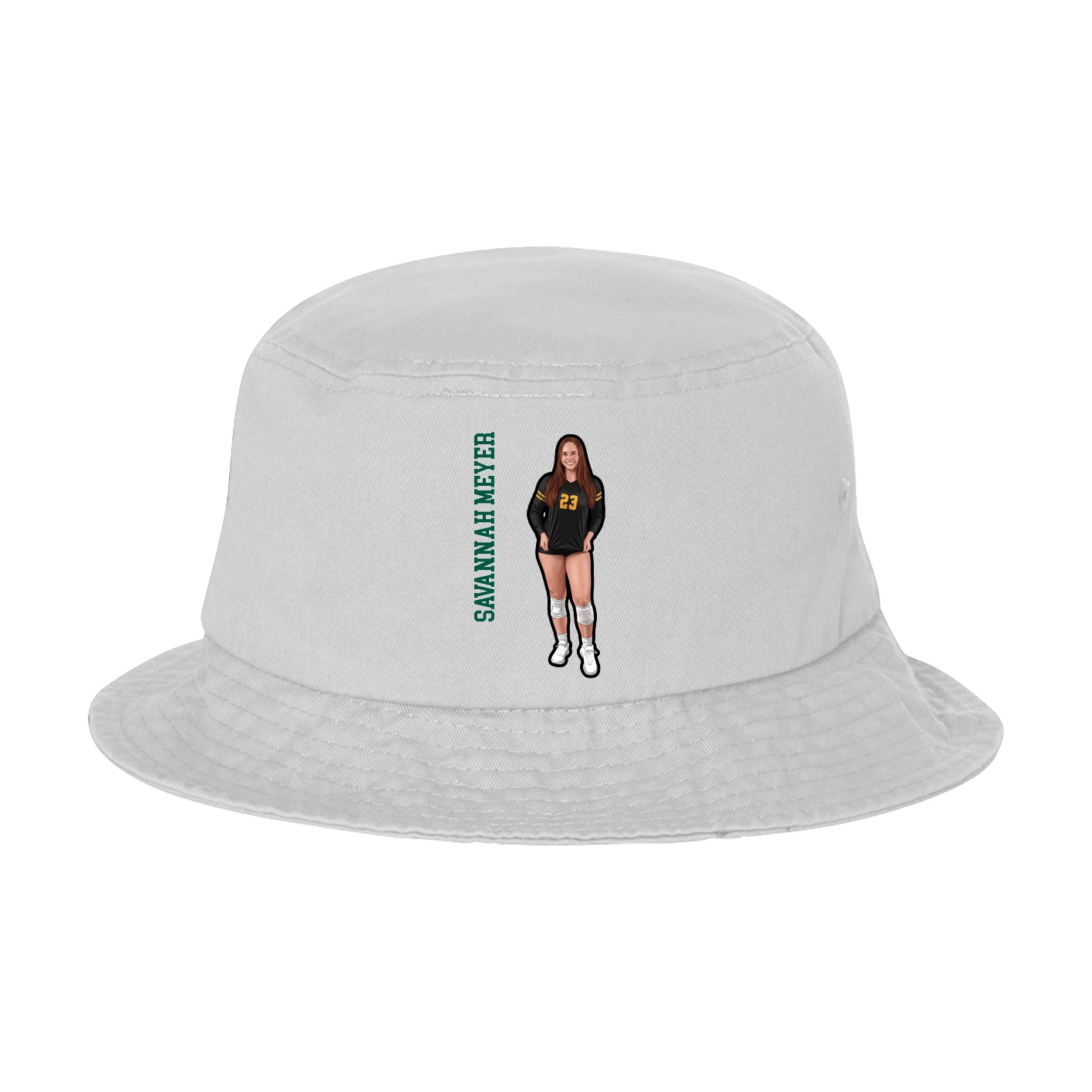 Bucket Cap — Name Vertical in White