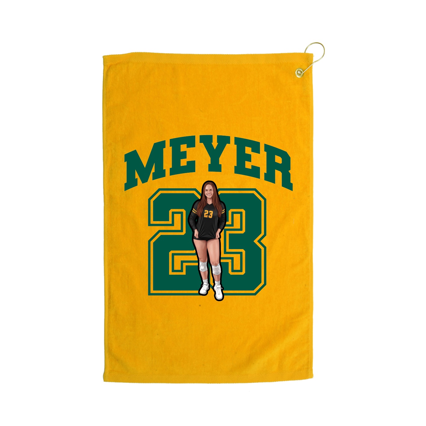 Golf Towel — Number in Gold