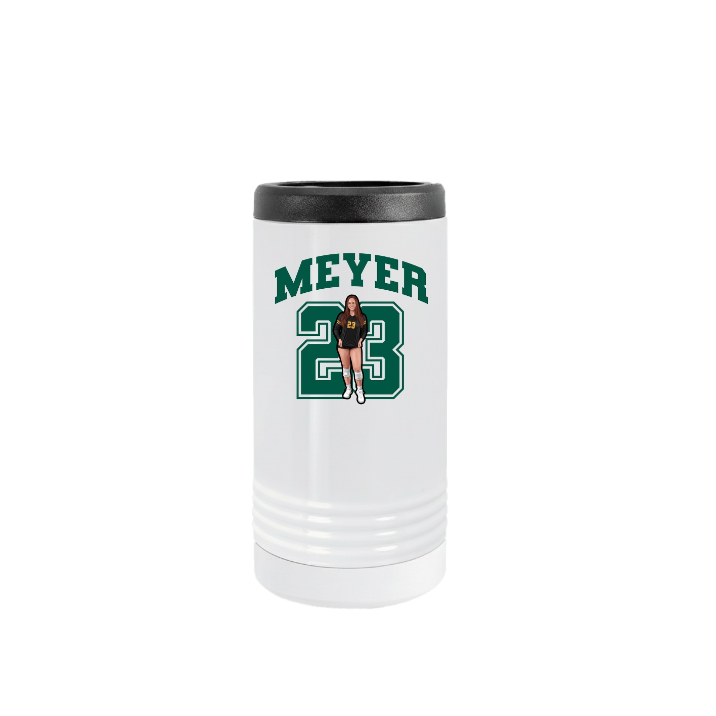 Slim Beverage Holder — Number in White