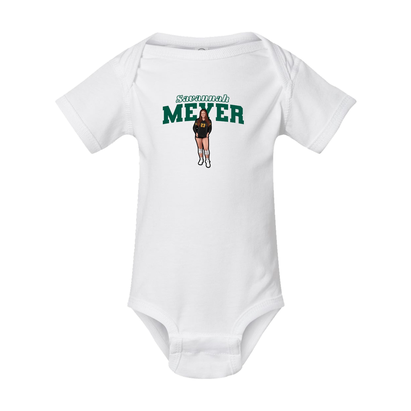 Baby Onesie — Name Arch in White