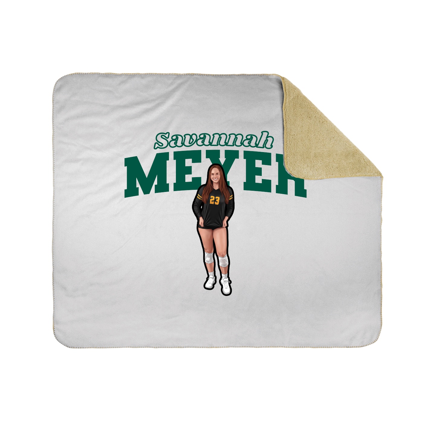 Throw Blanket — Name Arch in White