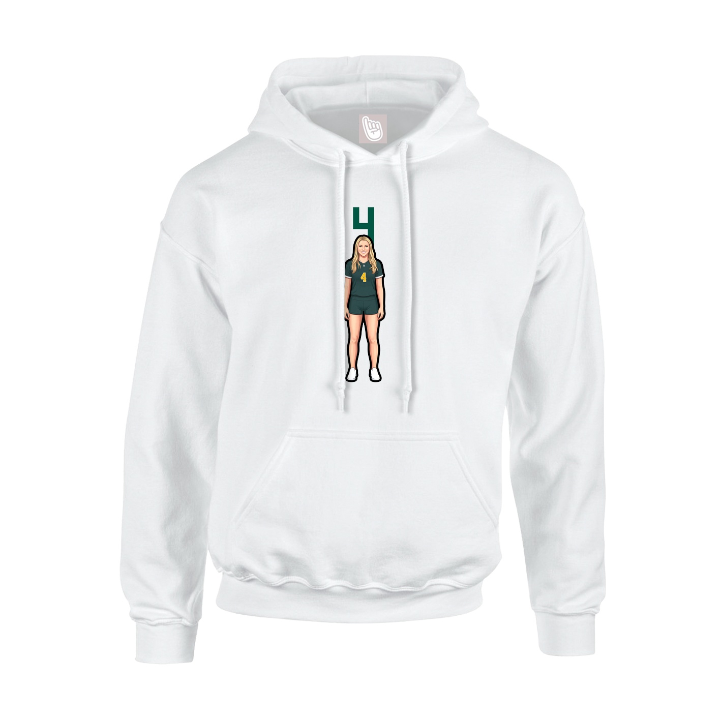 Hoodie — Number Top in White