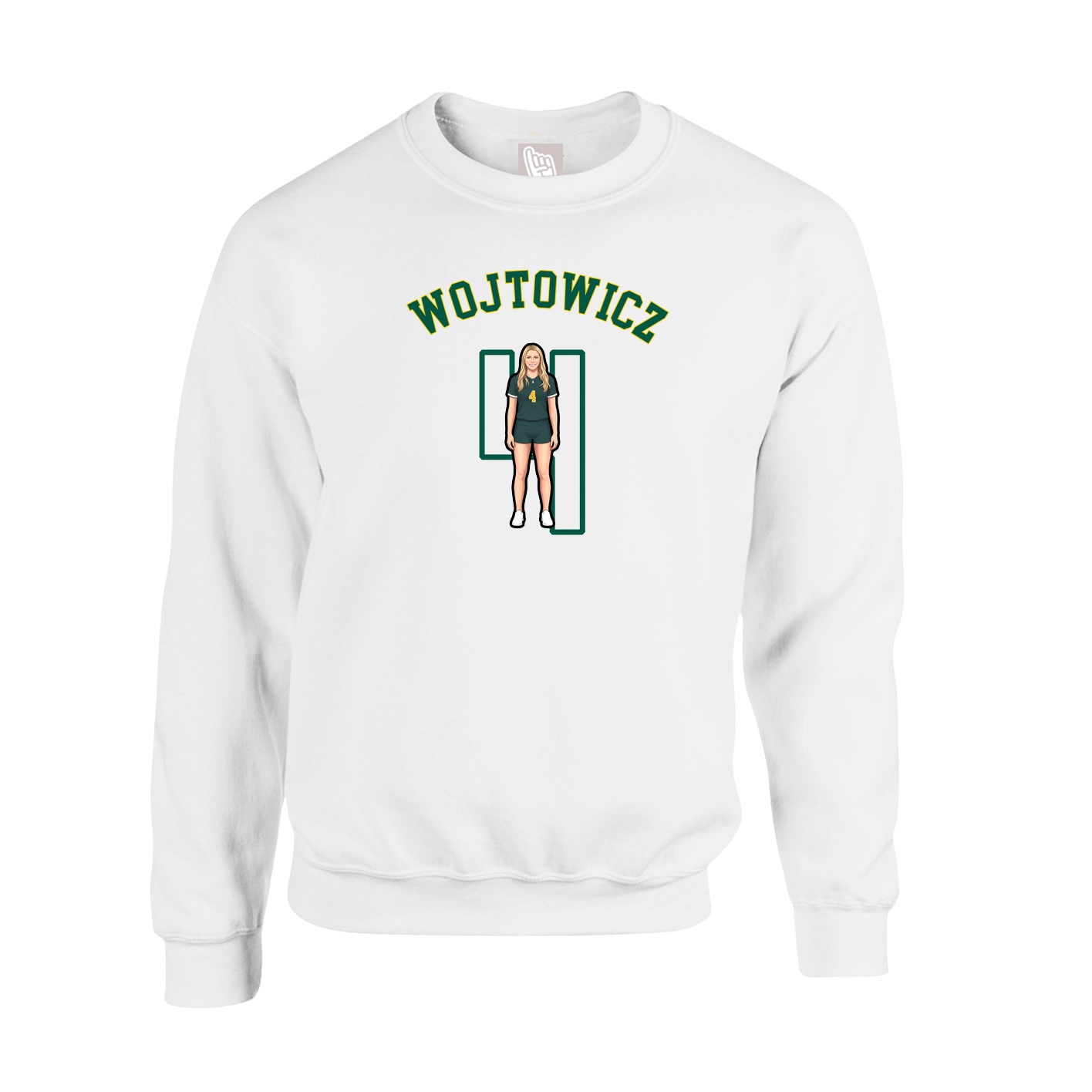 Fleece Crew — Shirsey Arch in White