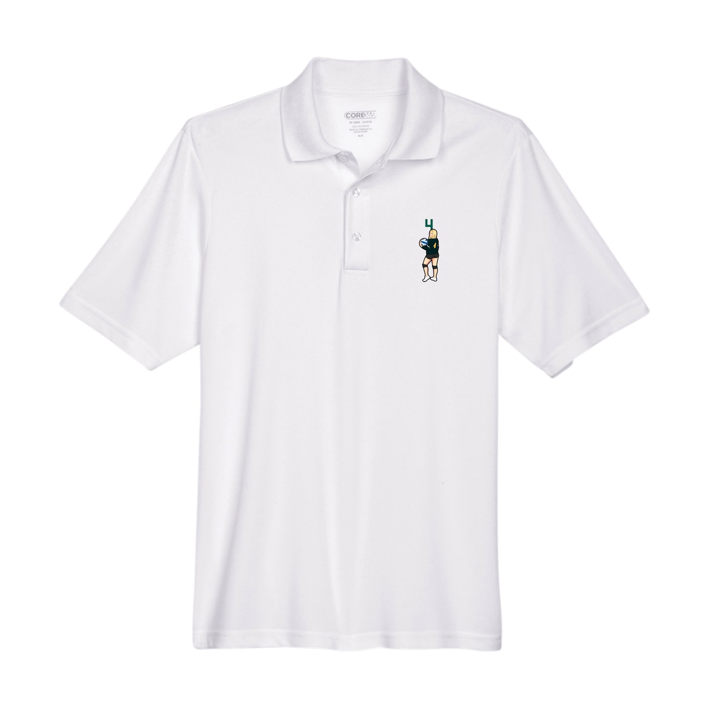 Performance Polo — Number Top in White