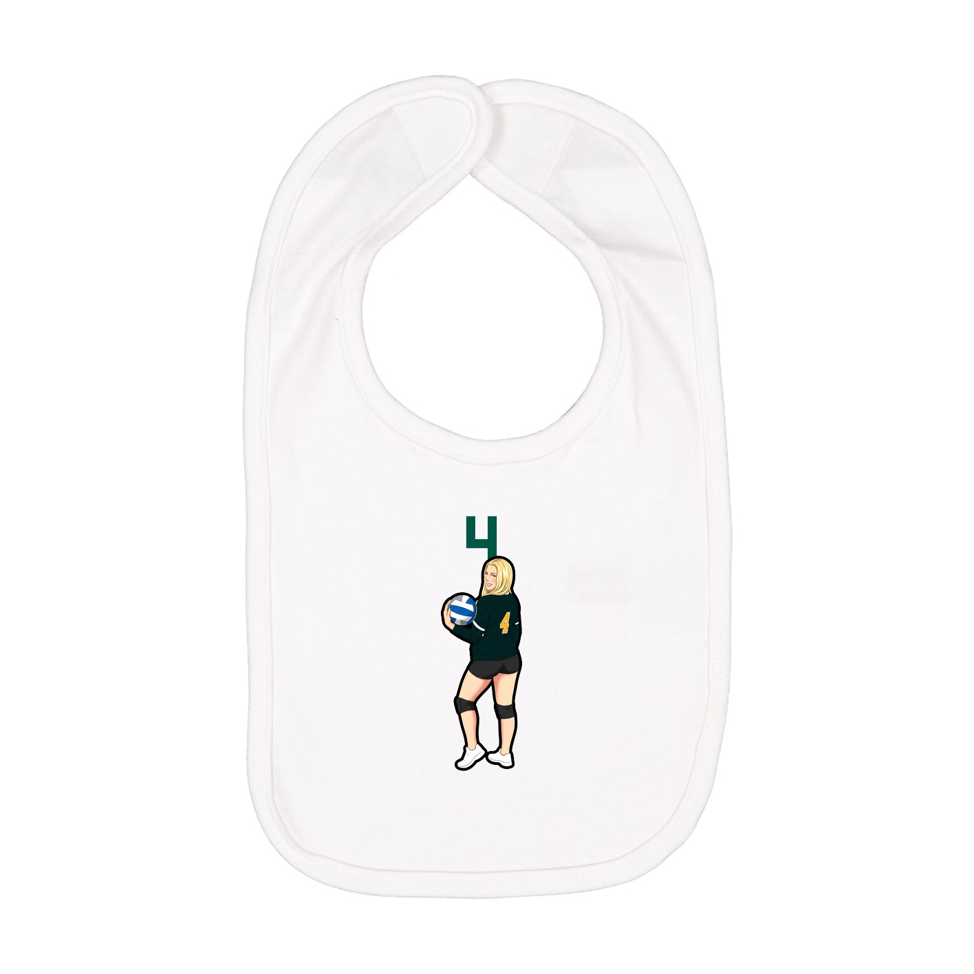 Infant Bib — Number Top in White