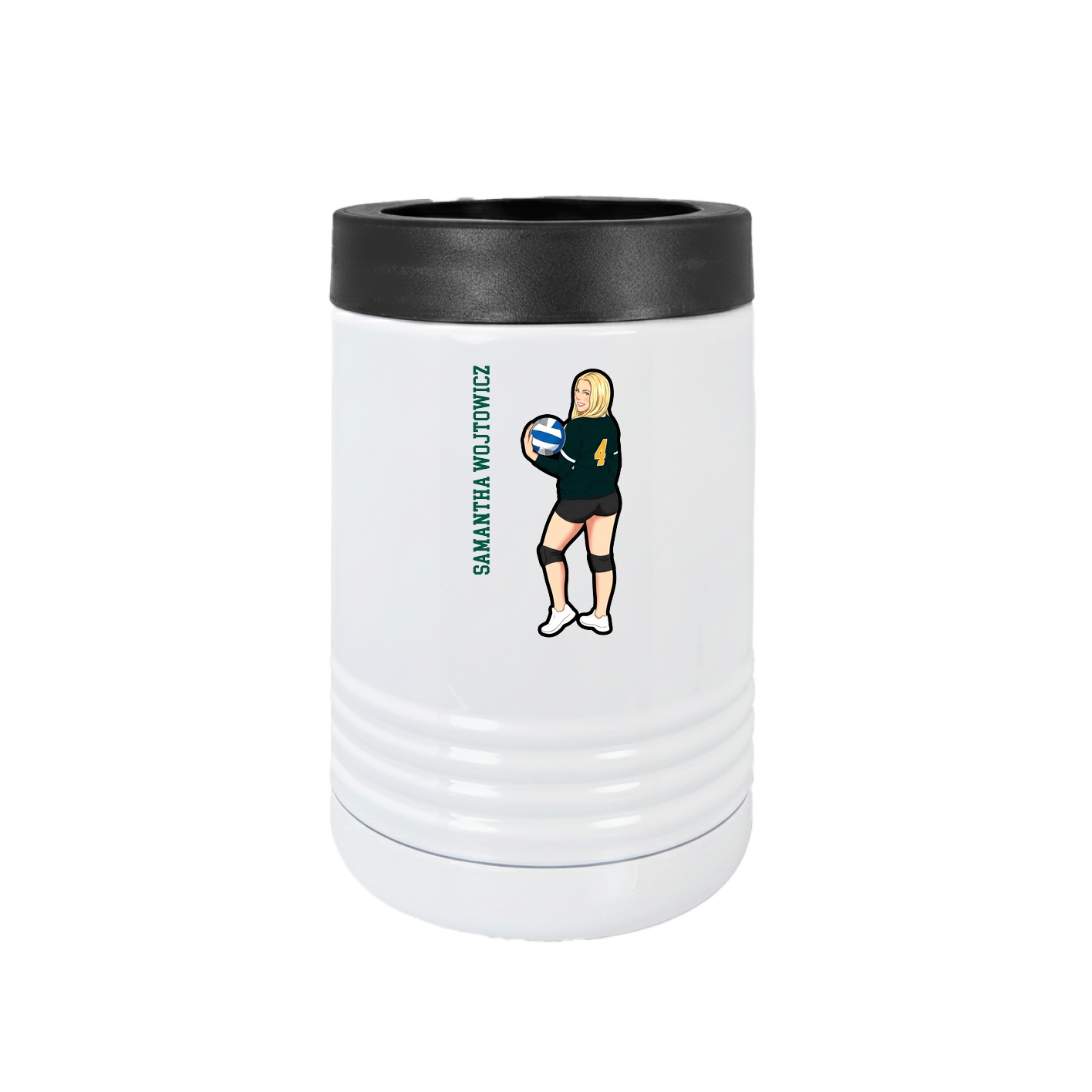 Beverage Holder — Name Vertical in White