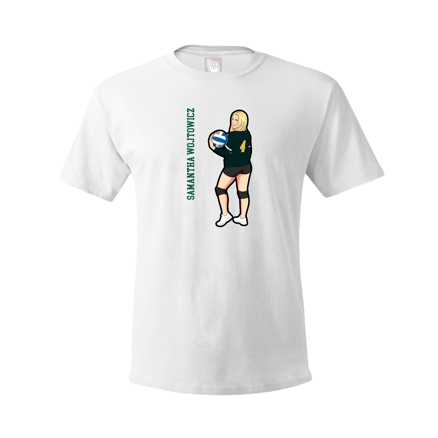 Youth Tee — Name Vertical in White