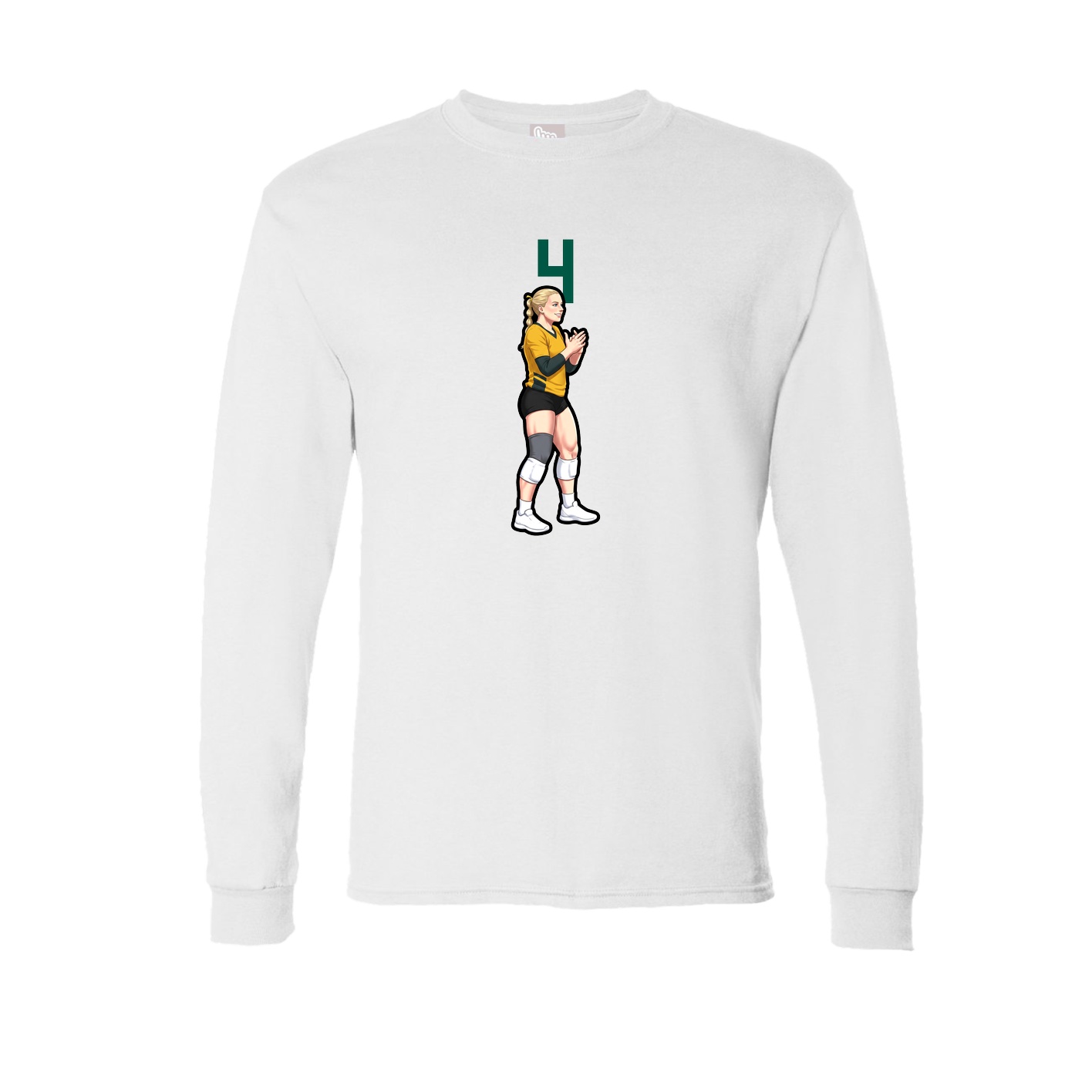 Long Sleeve Tee — Number Top in White