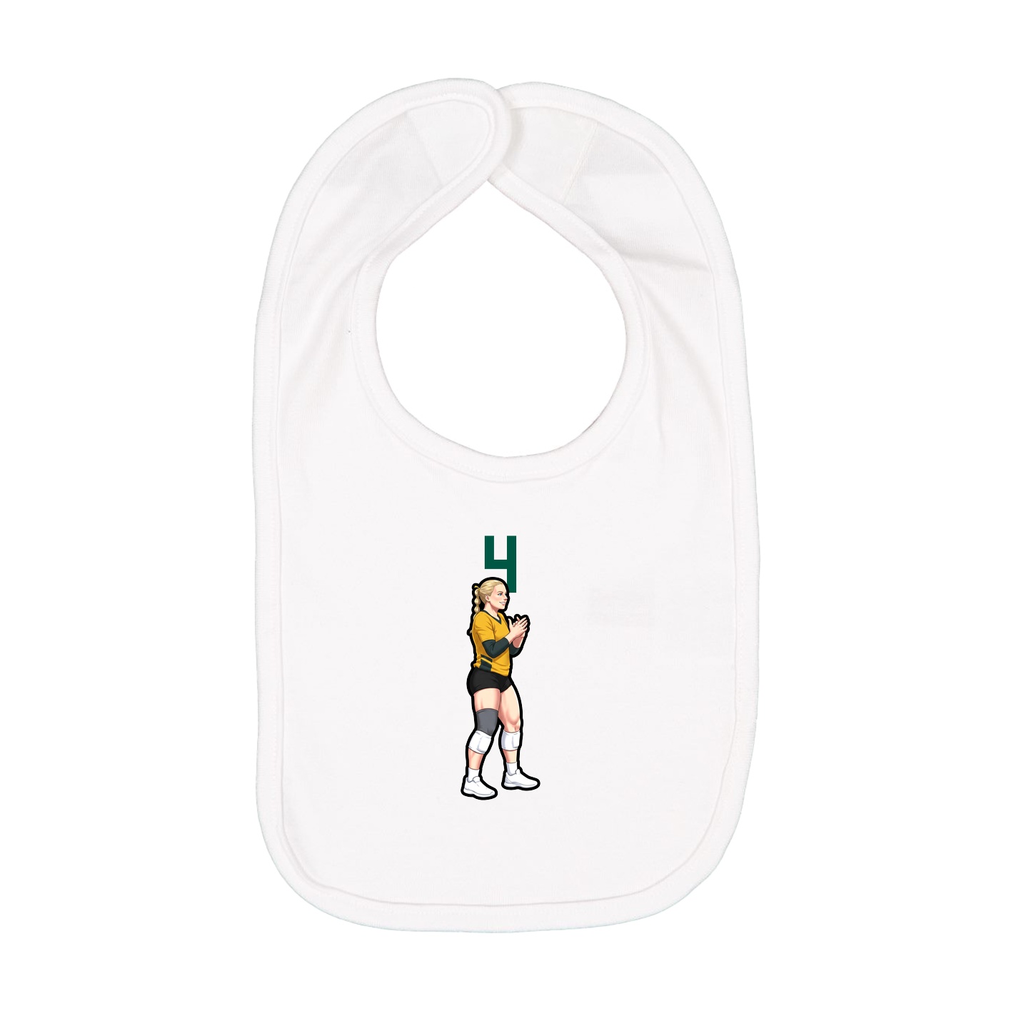 Infant Bib — Number Top in White