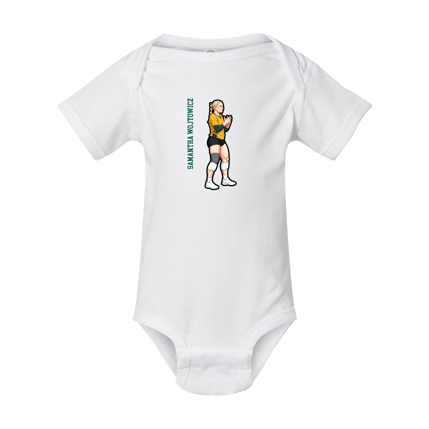 Baby Onesie — Name Vertical in White