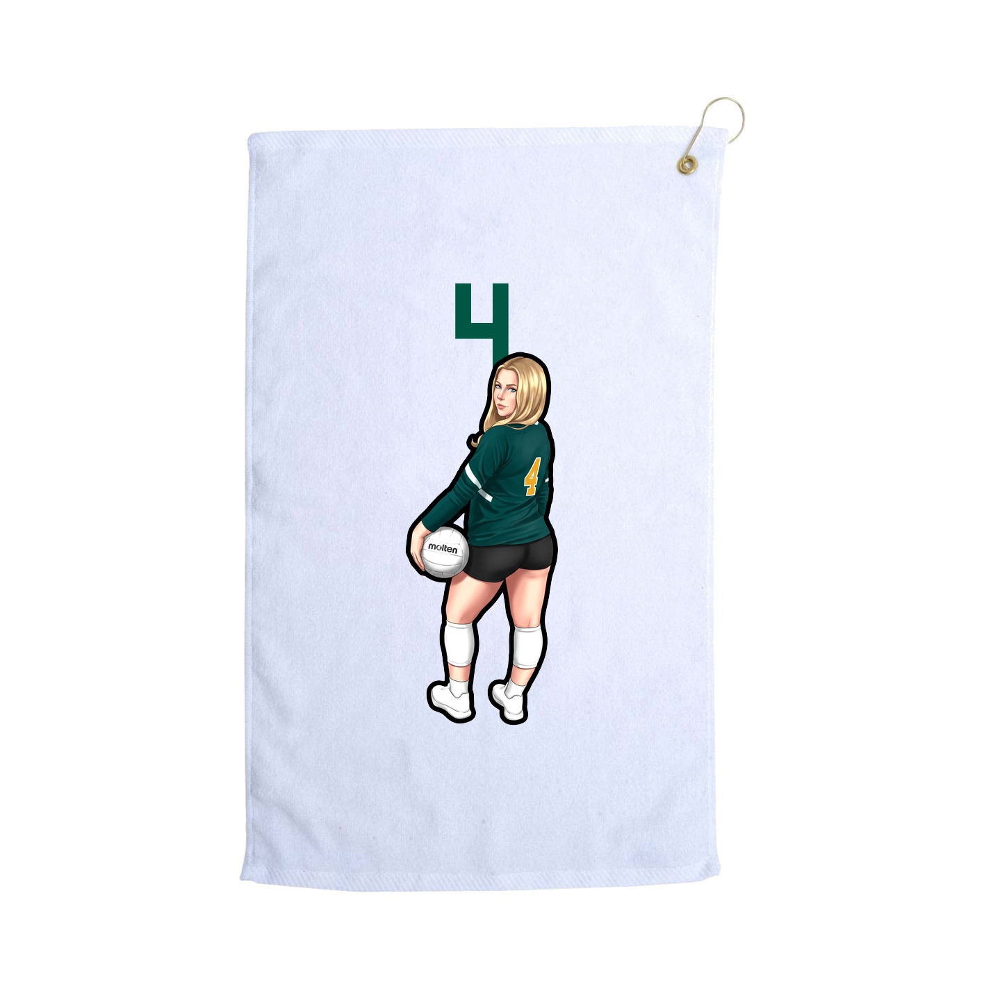Golf Towel — Number Top in White