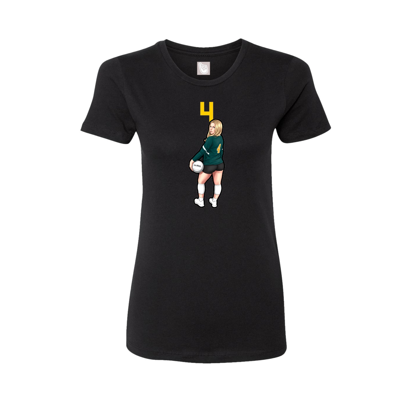 Fitted Women's Tee — Number Top in Black