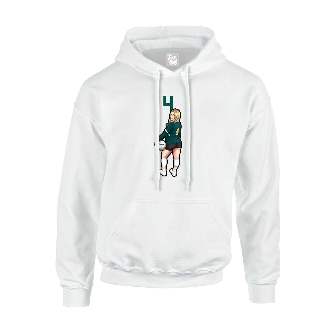 Youth Hoodie — Number Top in White