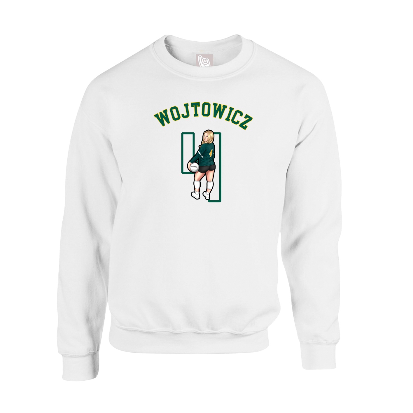 Fleece Crew — Shirsey Arch in White