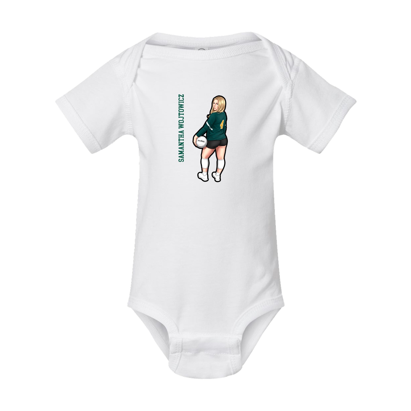 Baby Onesie — Name Vertical in White