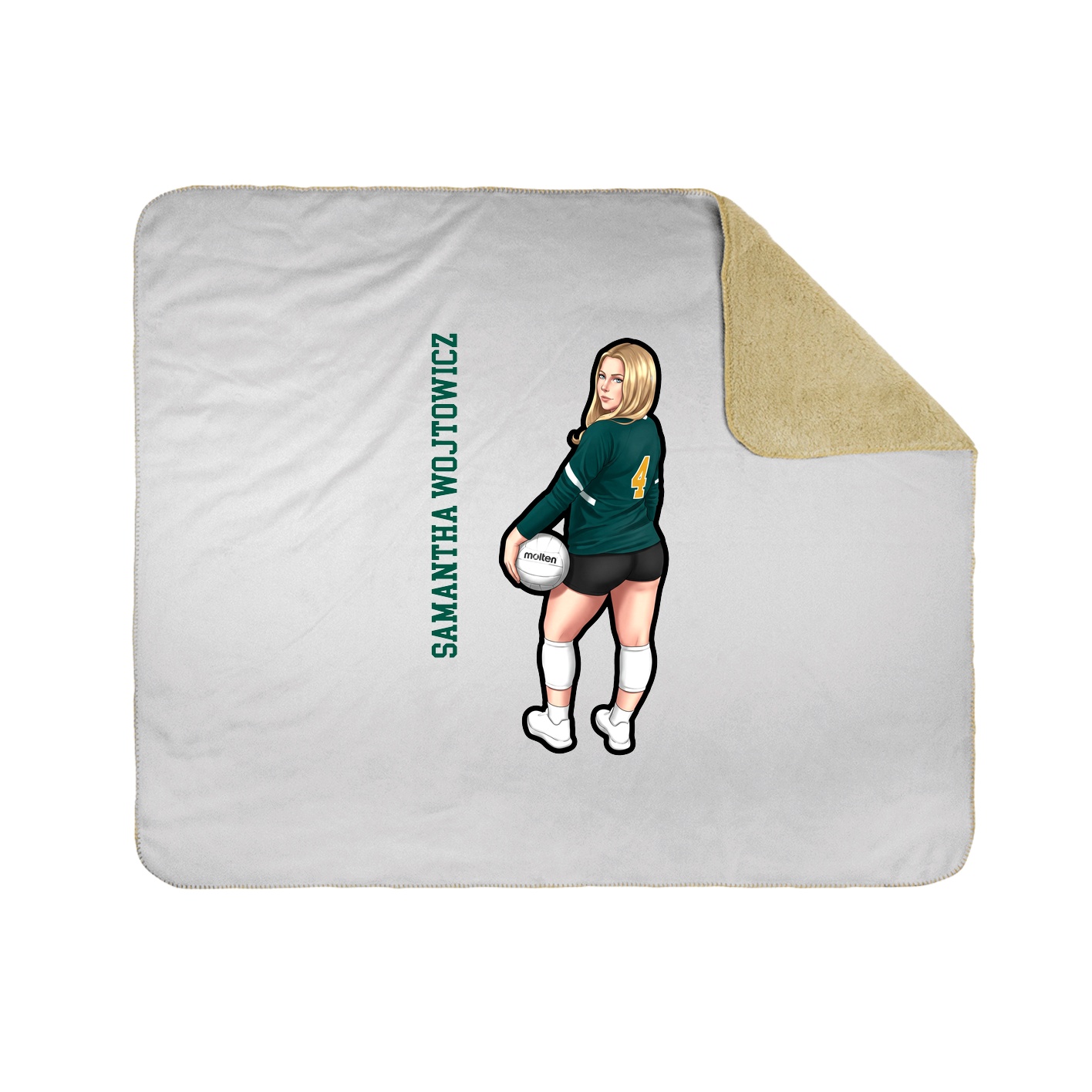 Throw Blanket — Name Vertical in White
