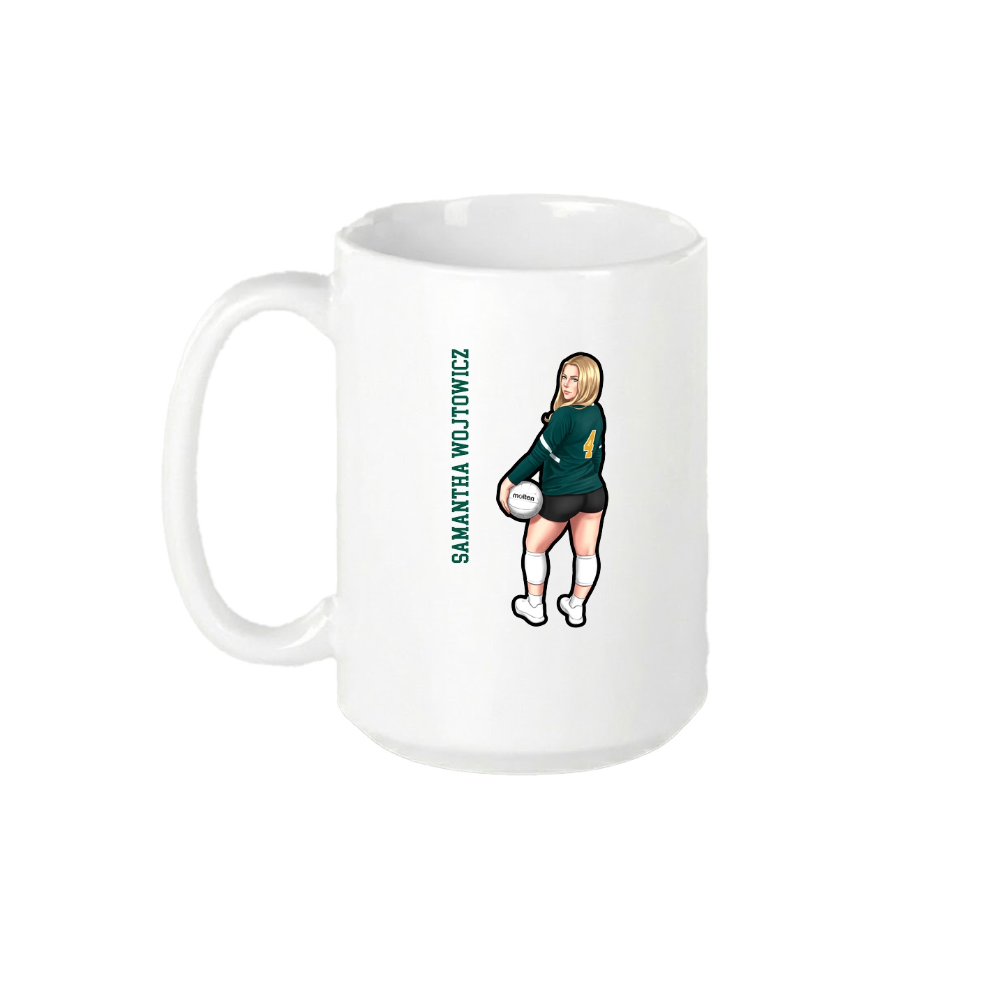 15oz Coffee Mug — Name Vertical in White