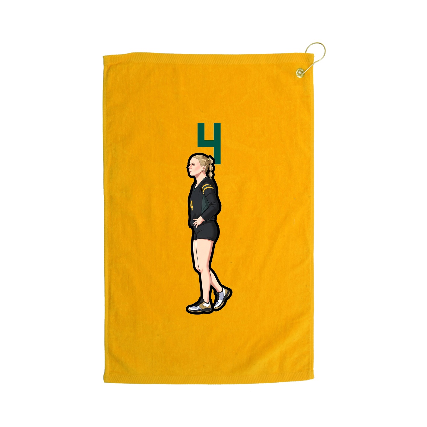 Golf Towel — Number Top in Gold