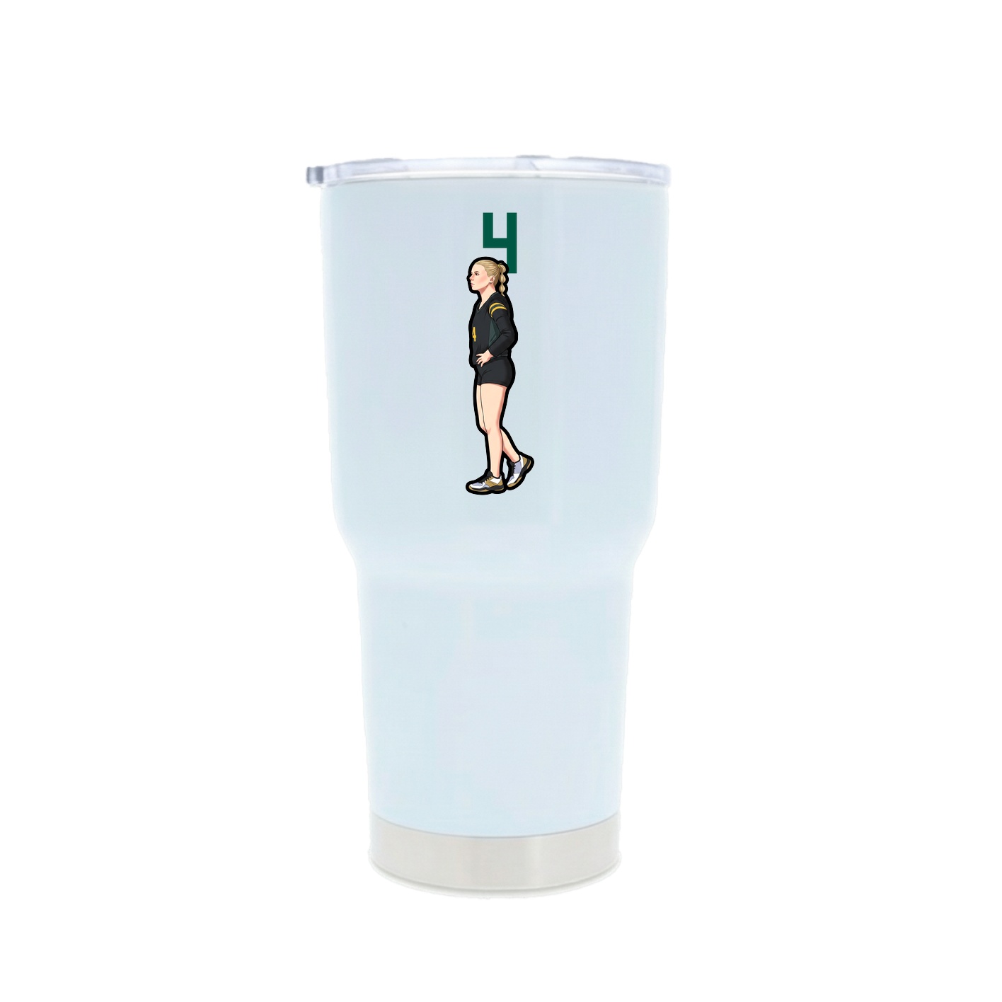 30oz Stainless Steel Tumbler — Number Top in White