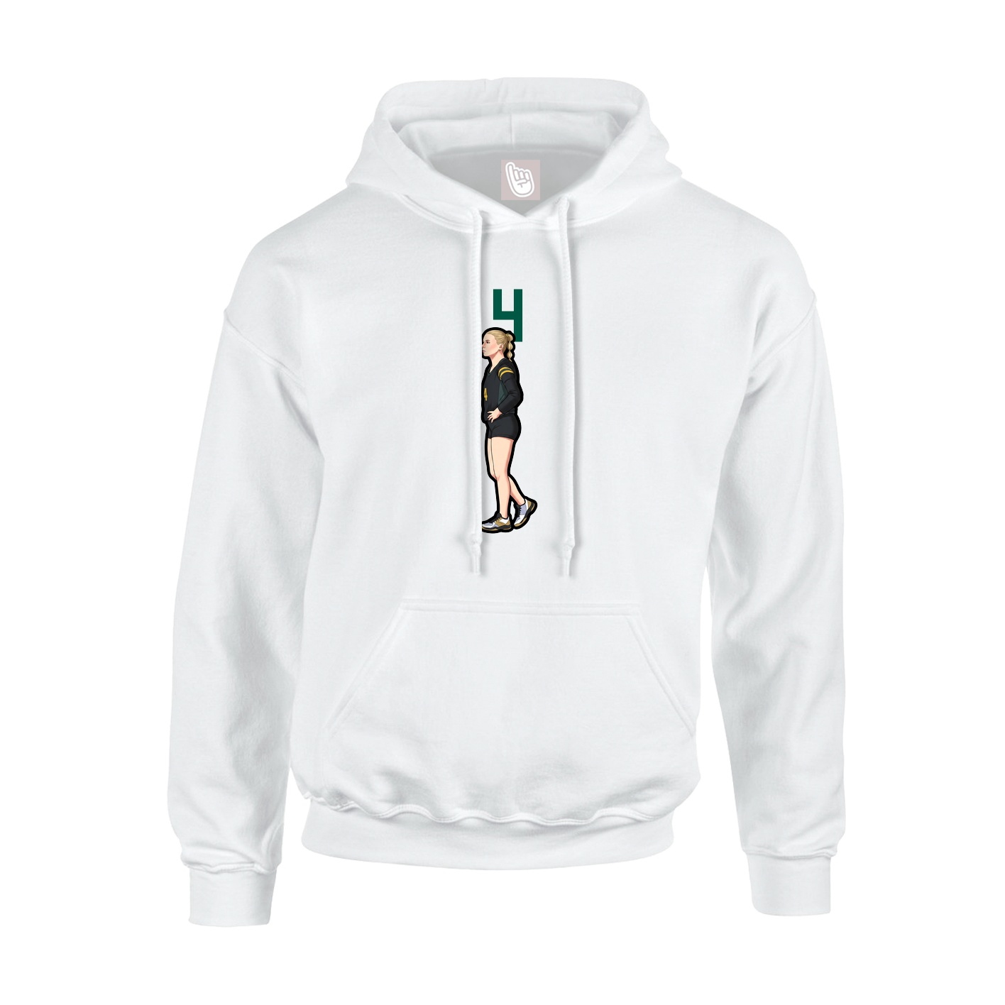 Youth Hoodie — Number Top in White
