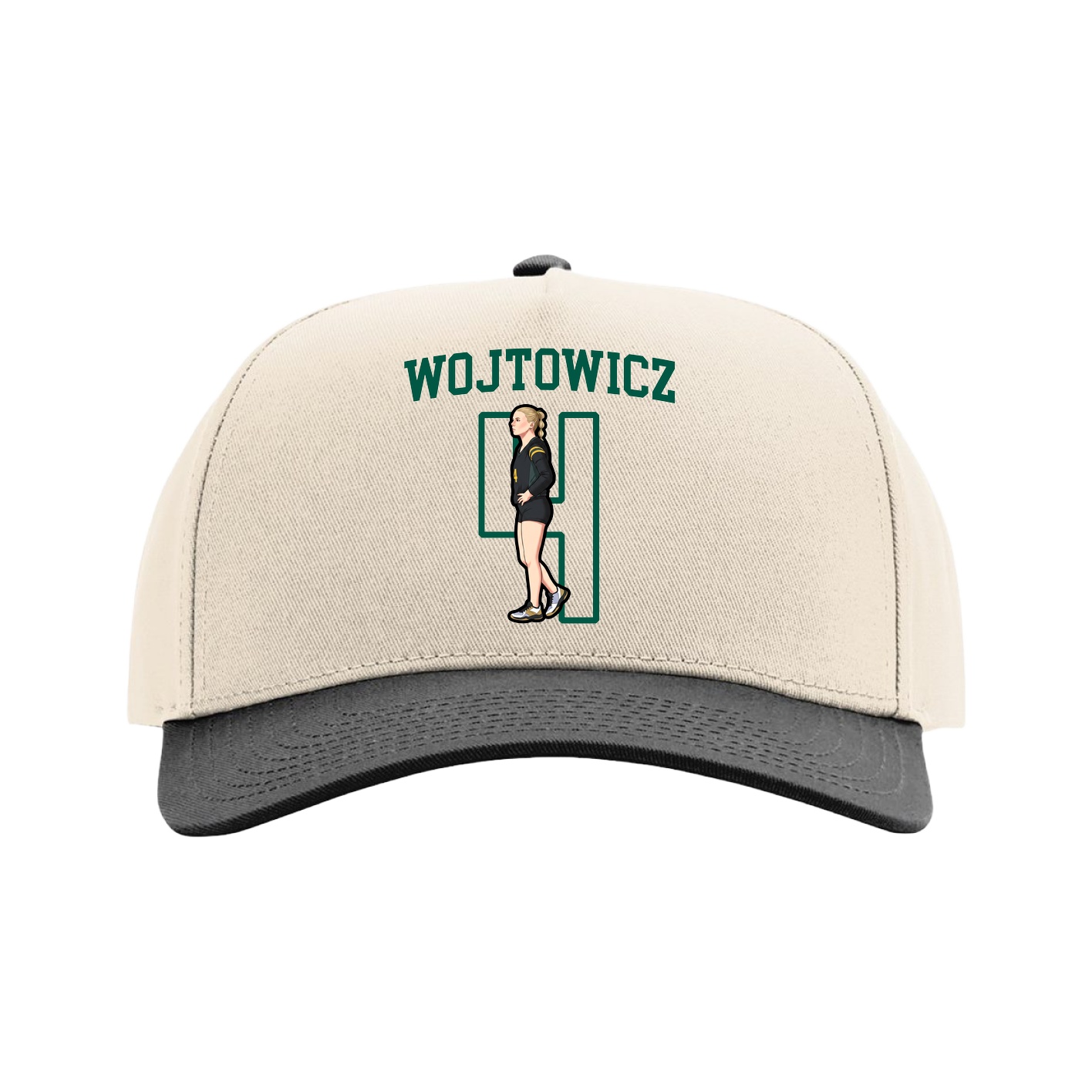 Full Fabric Five-Panel Champ Cap — Shirsey in Cream/Black