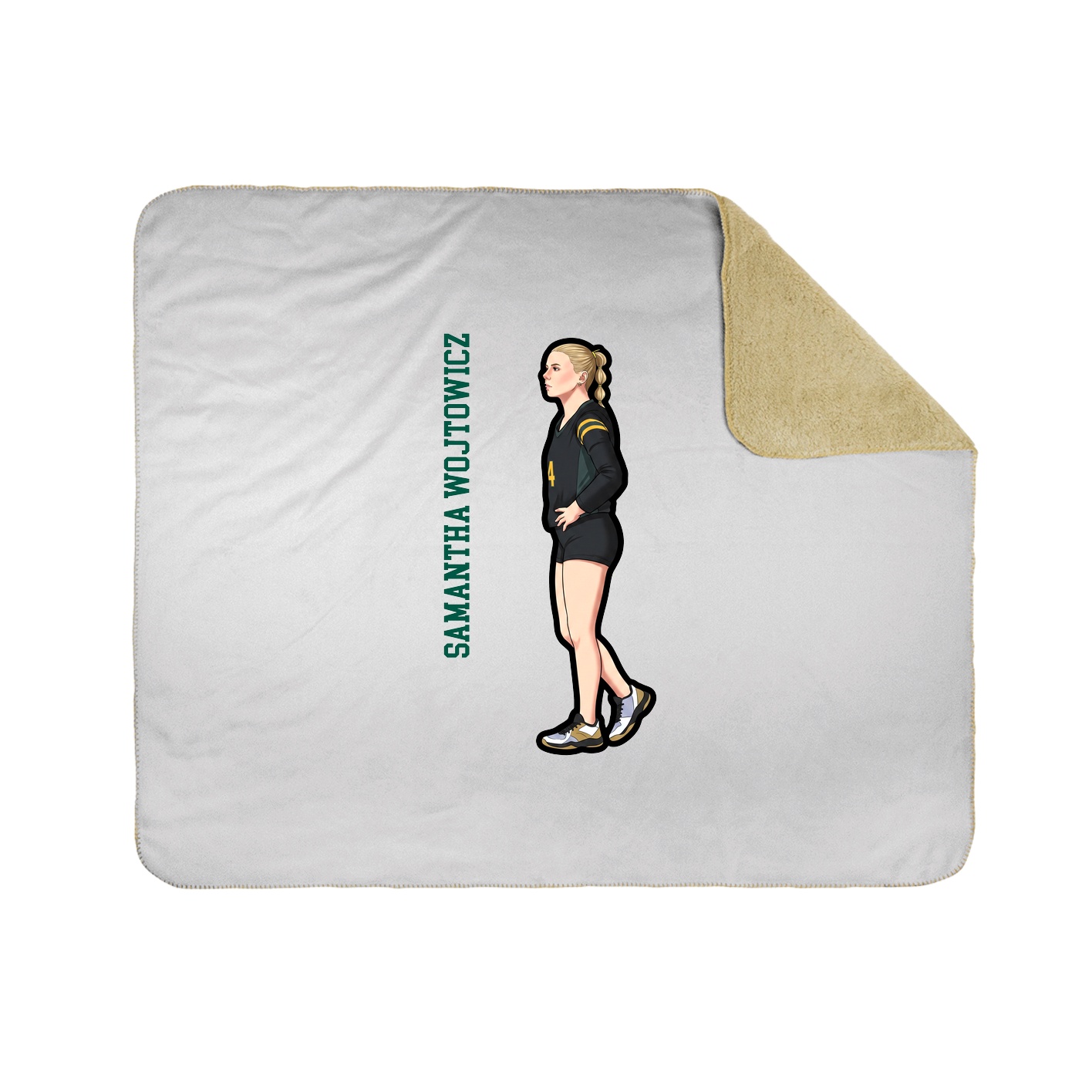 Throw Blanket — Name Vertical in White