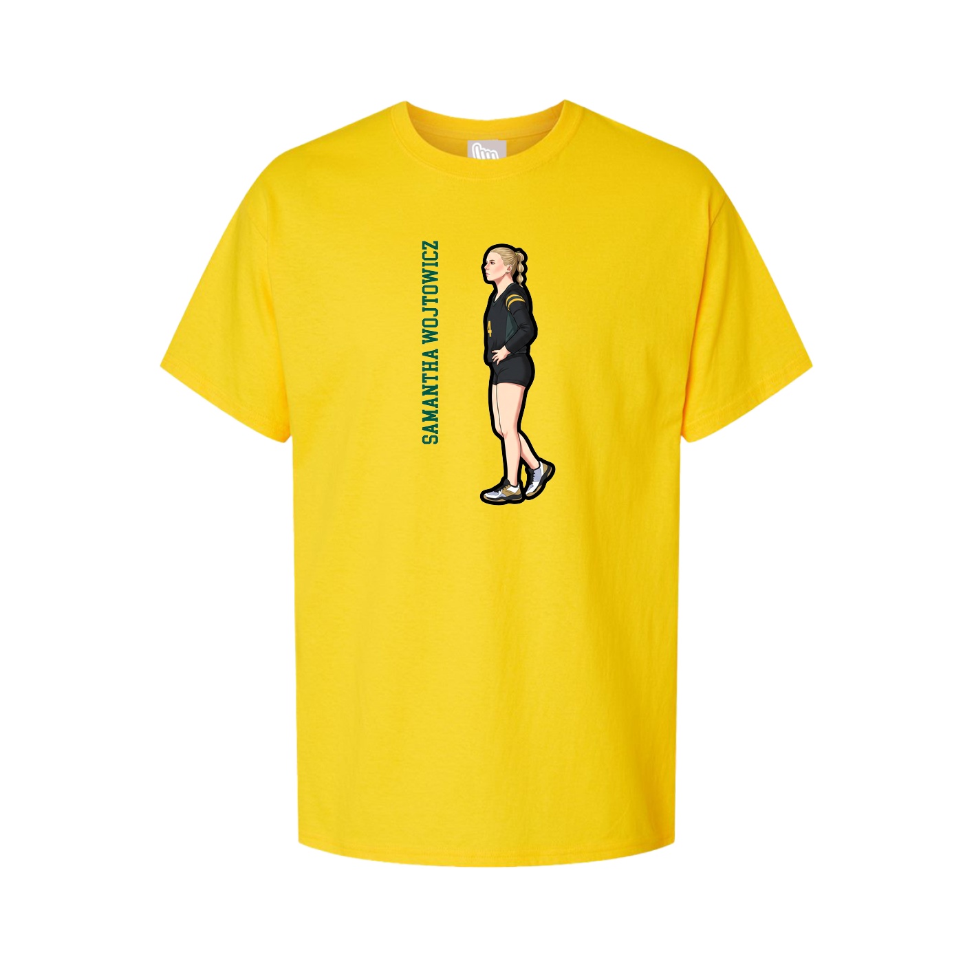 Youth Tee — Name Vertical in Gold