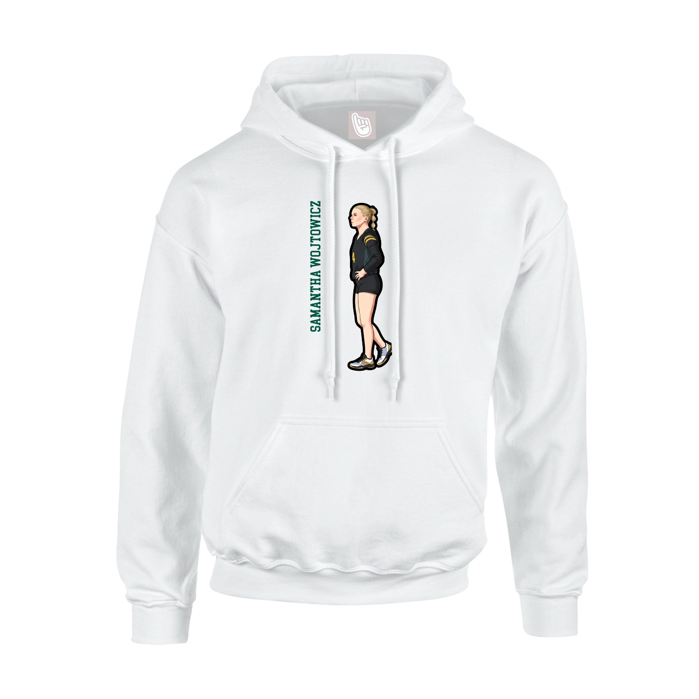 Hoodie — Name Vertical in White