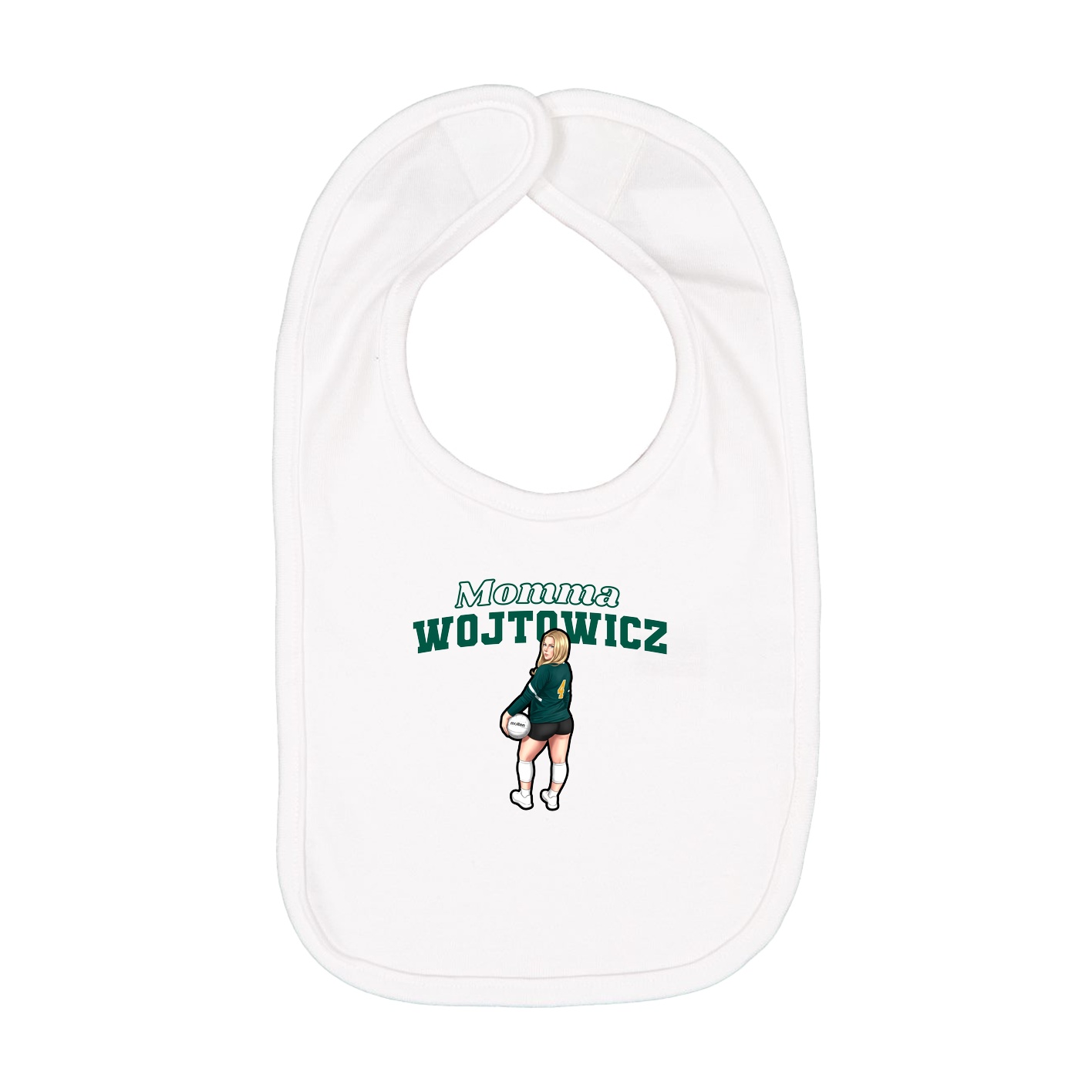 Infant Bib — Mothers Day Block in White