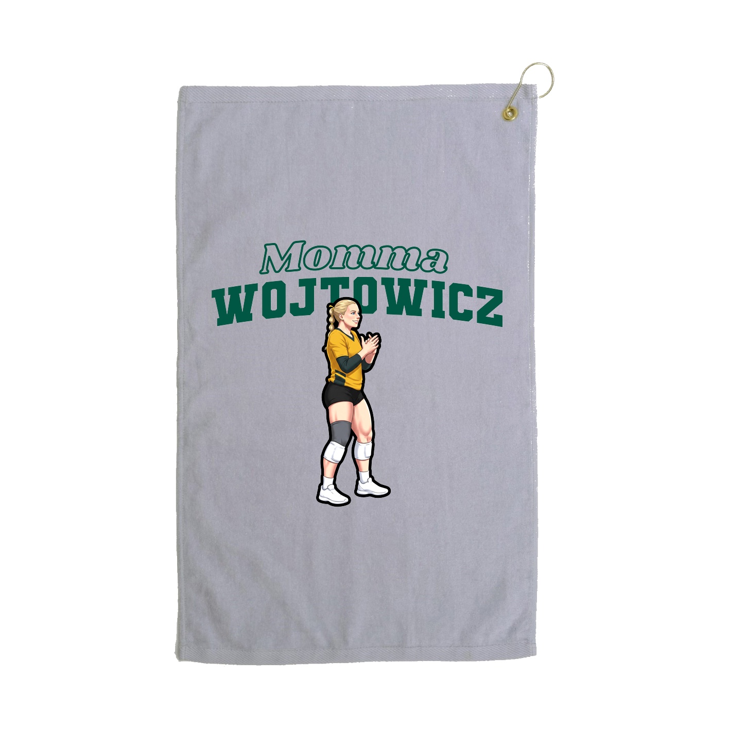 Golf Towel — Mothers Day Block in Grey