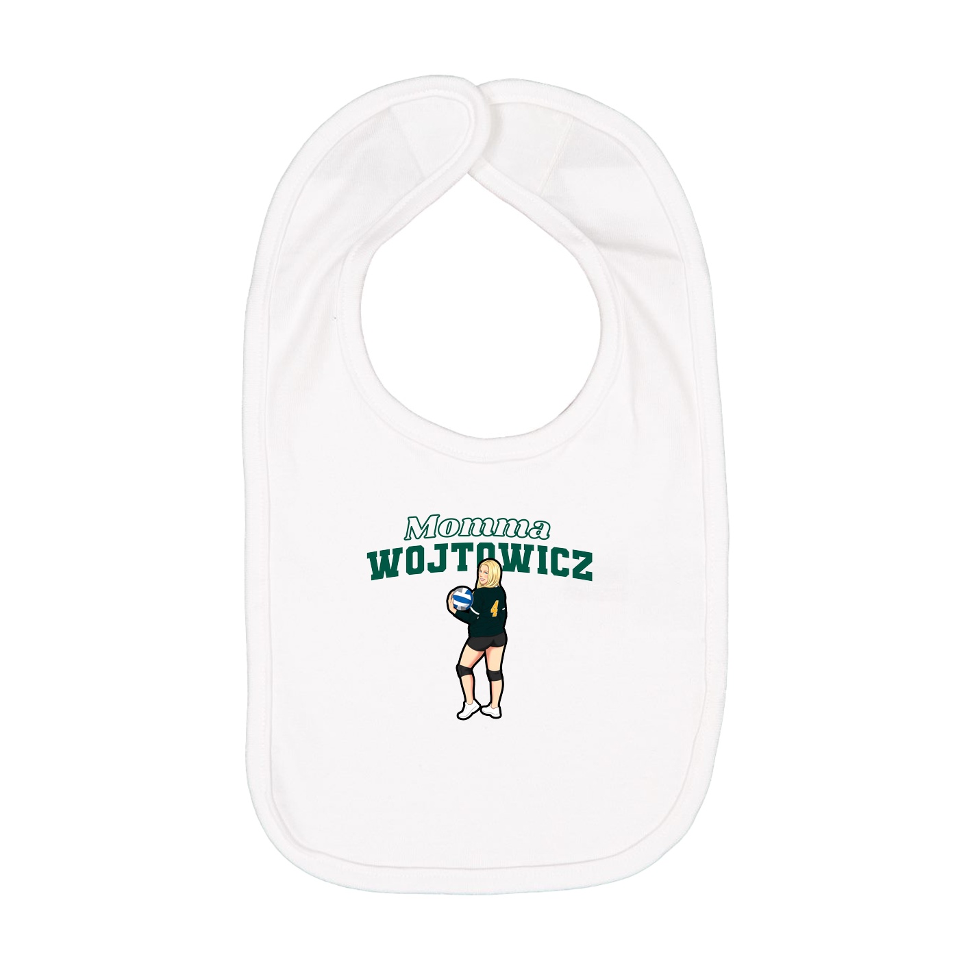 Infant Bib — Mothers Day Block in White
