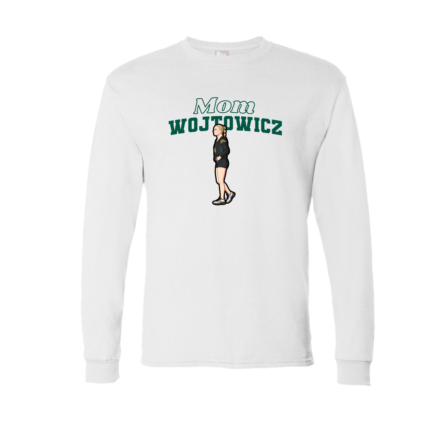 Long Sleeve Tee — Mothers Day Block in White