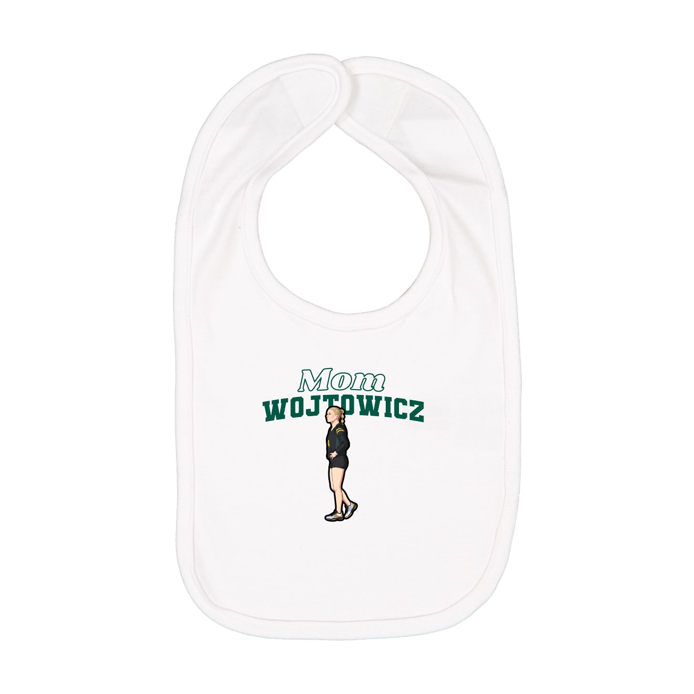 Infant Bib — Mothers Day Block in White
