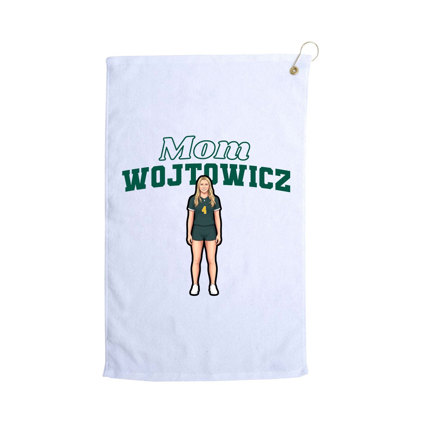 Golf Towel — Mothers Day Block in White