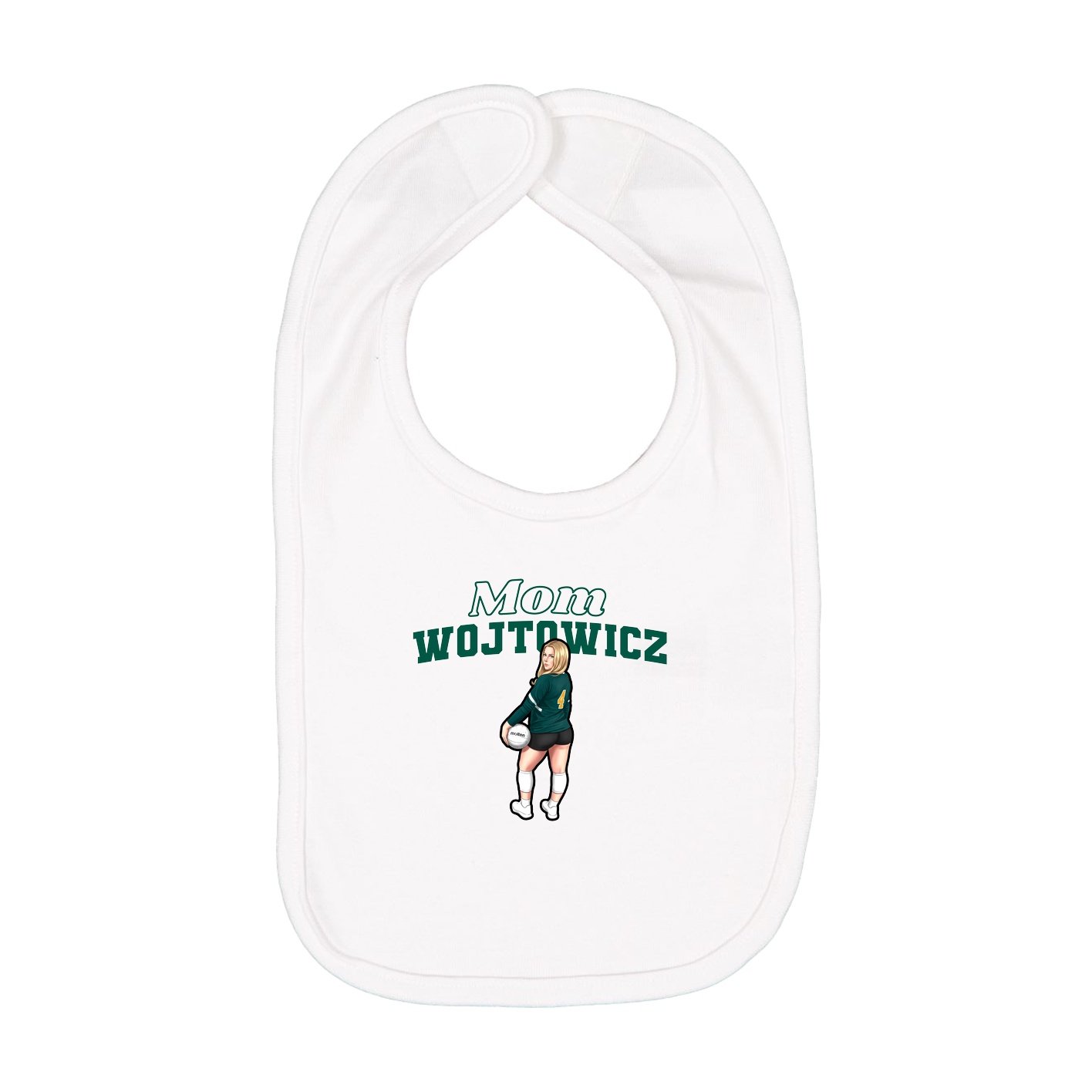 Infant Bib — Mothers Day Block in White
