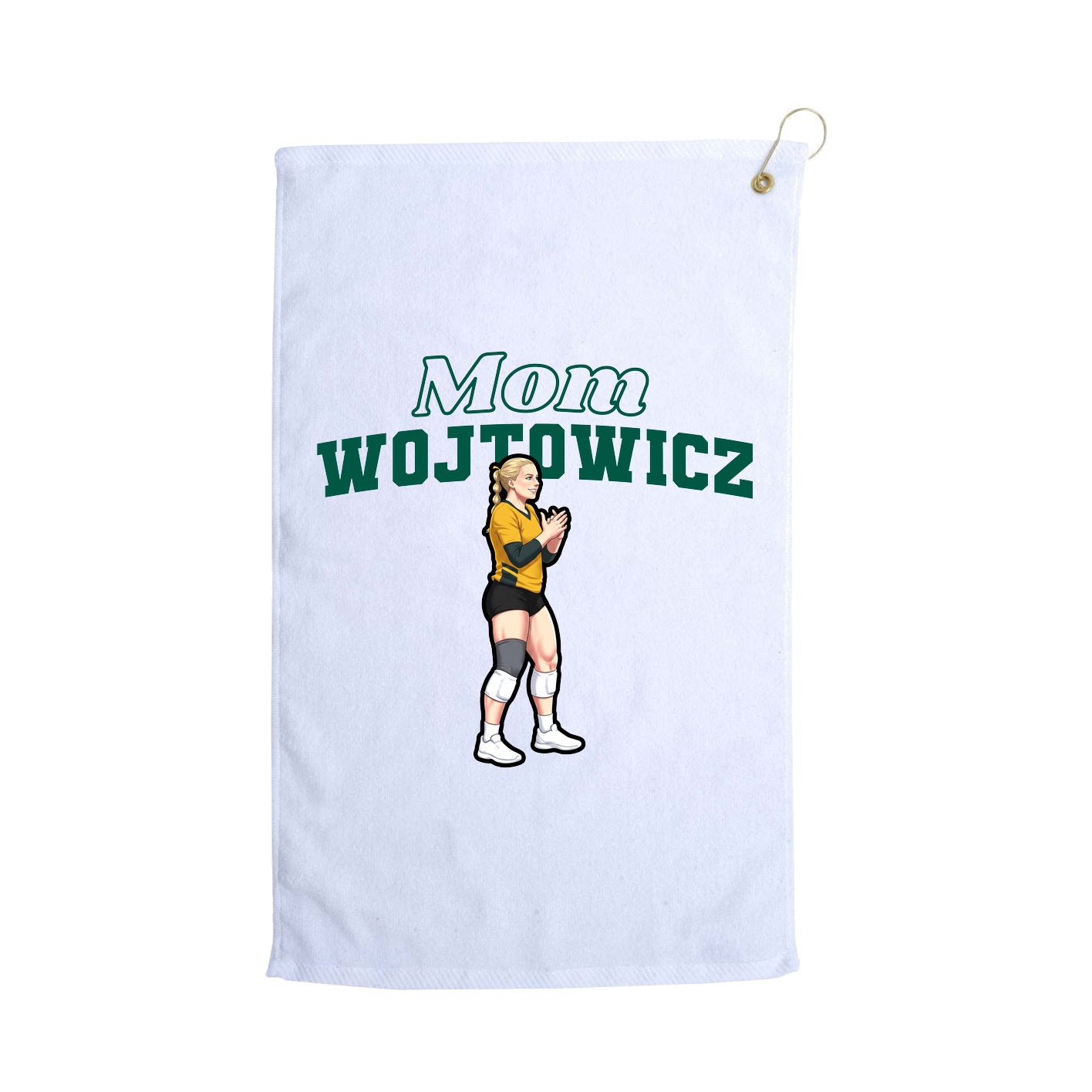 Golf Towel — Mothers Day Block in White
