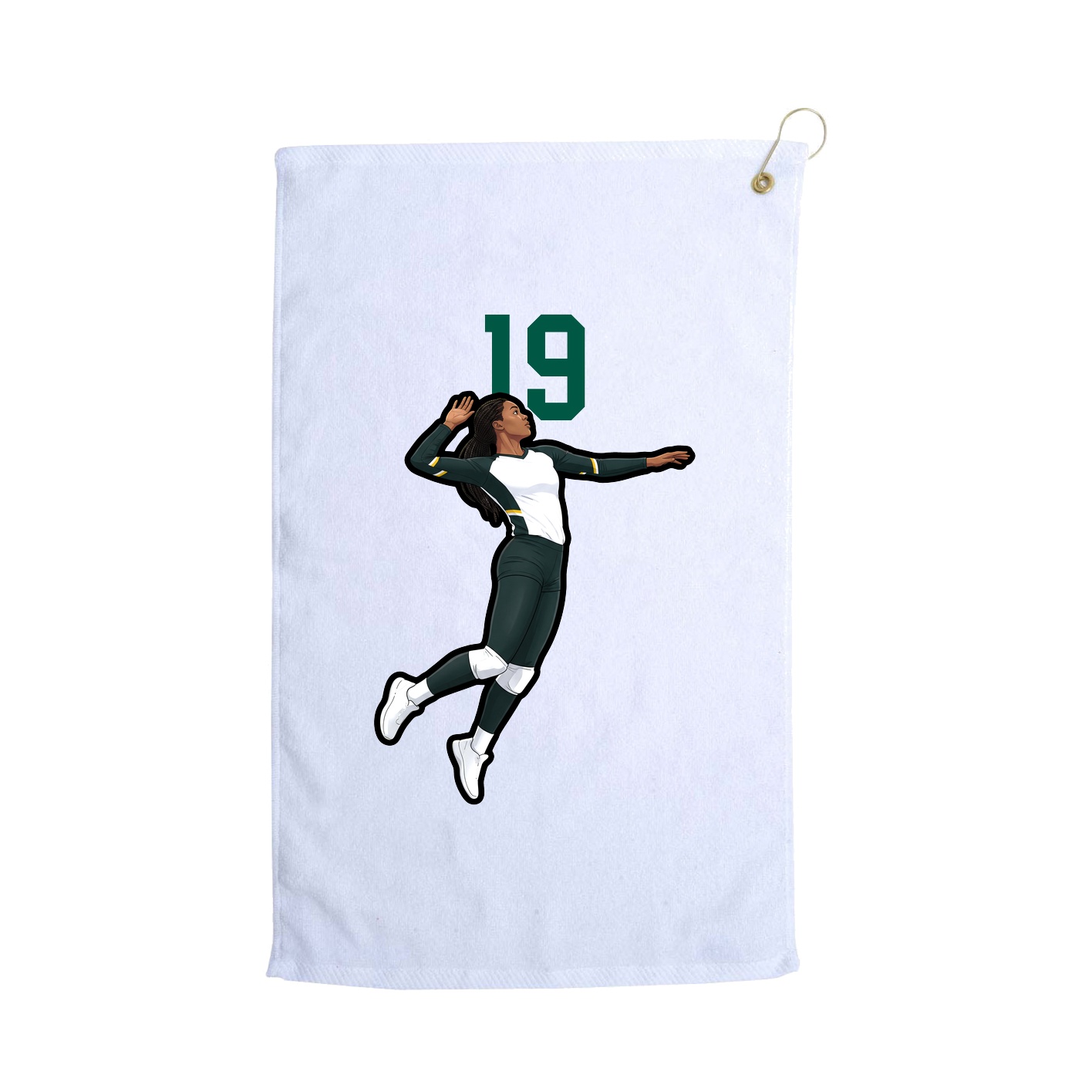 Golf Towel — Number Top in White