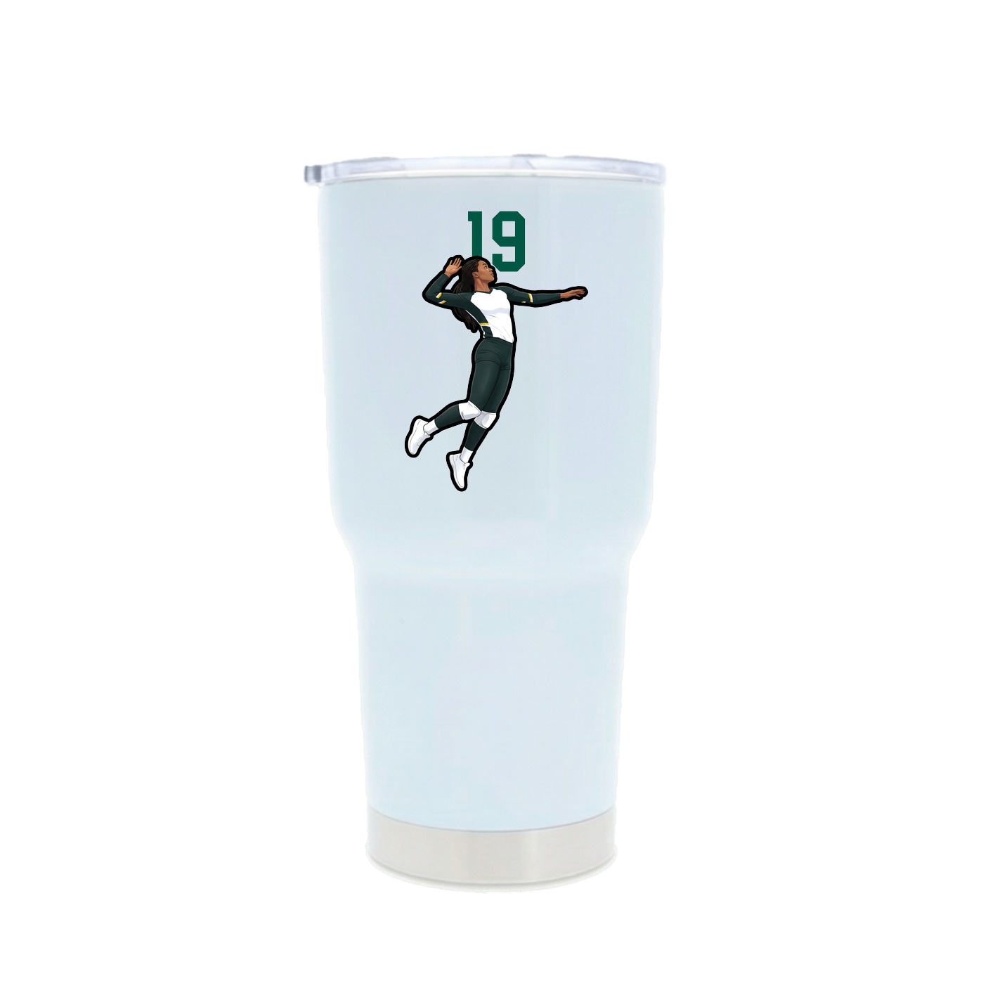 30oz Stainless Steel Tumbler — Number Top in White