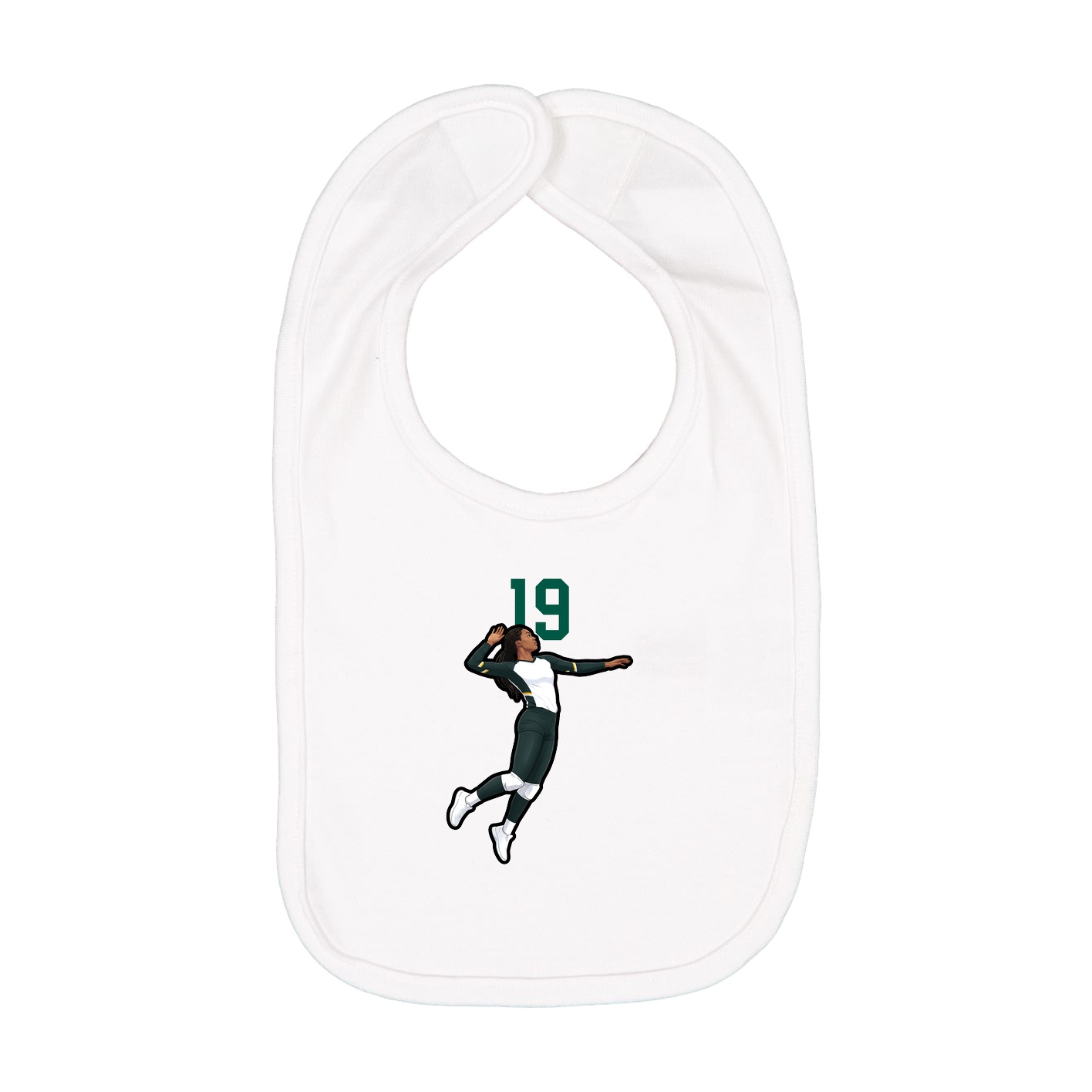 Infant Bib — Number Top in White