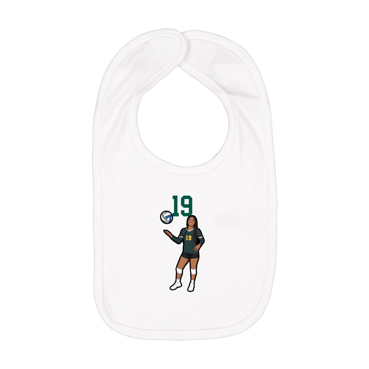 Infant Bib — Number Top in White