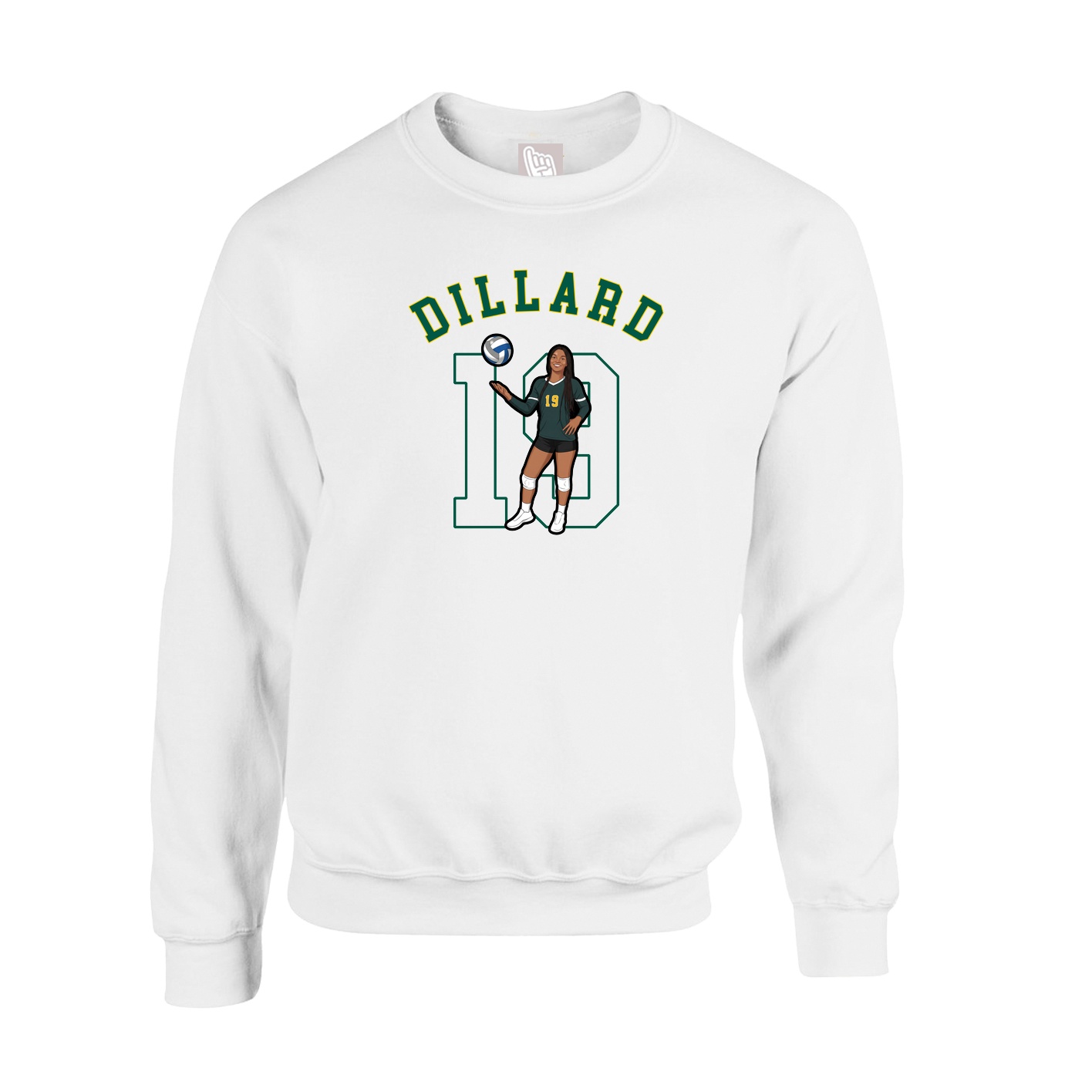Fleece Crew — Shirsey Arch in White