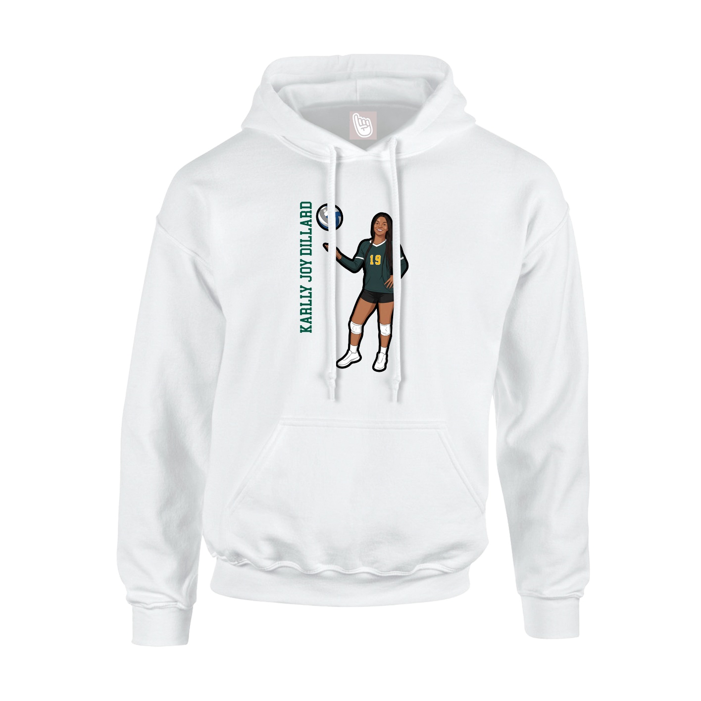 Youth Hoodie — Name Vertical in White