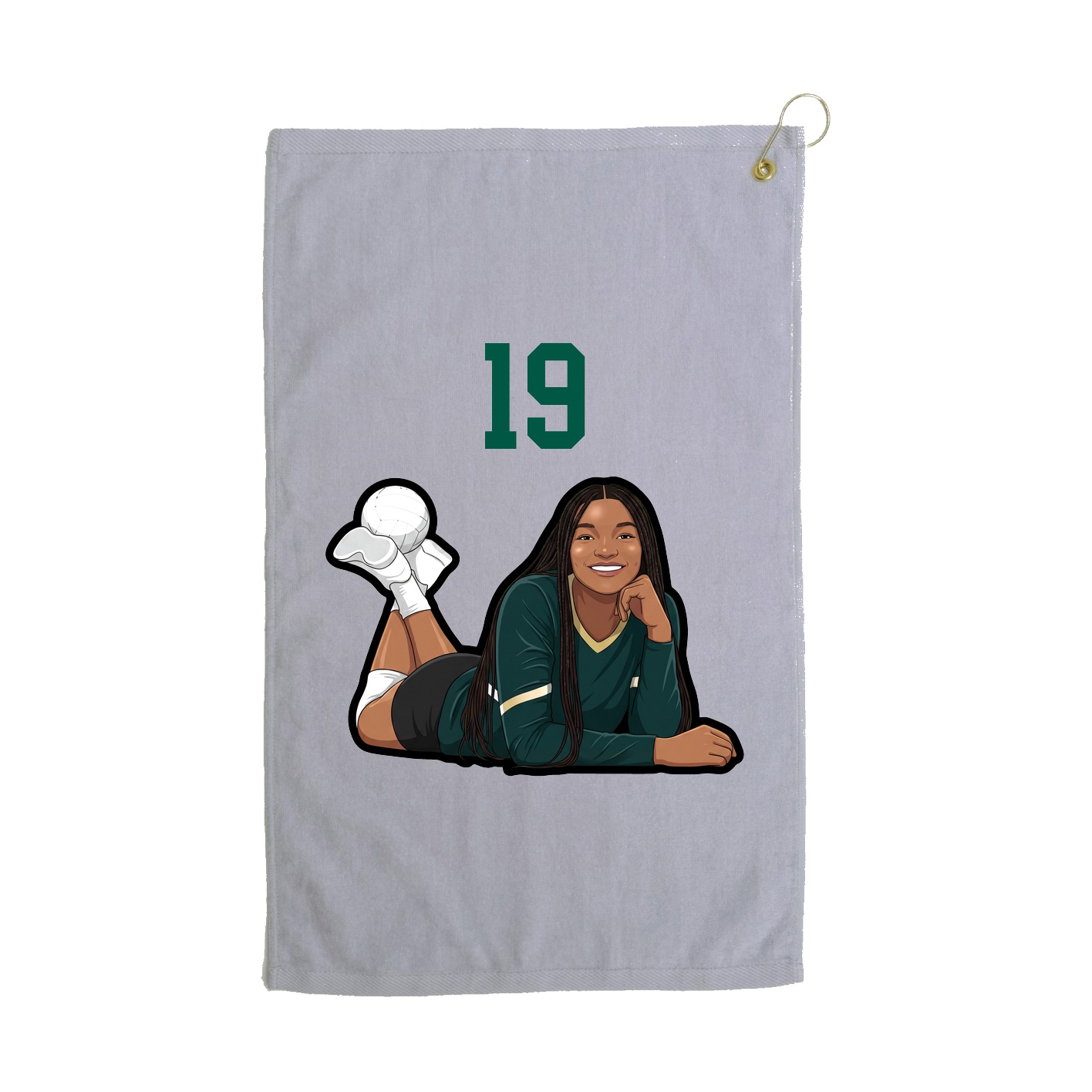 Golf Towel — Number Top in Grey