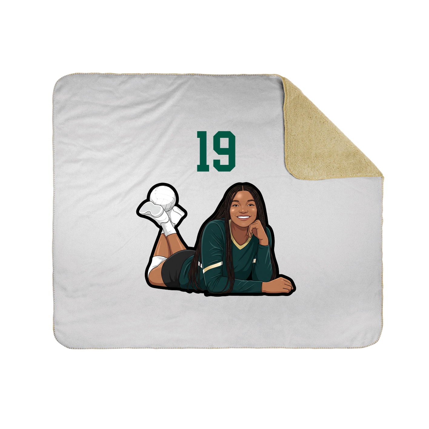 Throw Blanket — Number Top in White